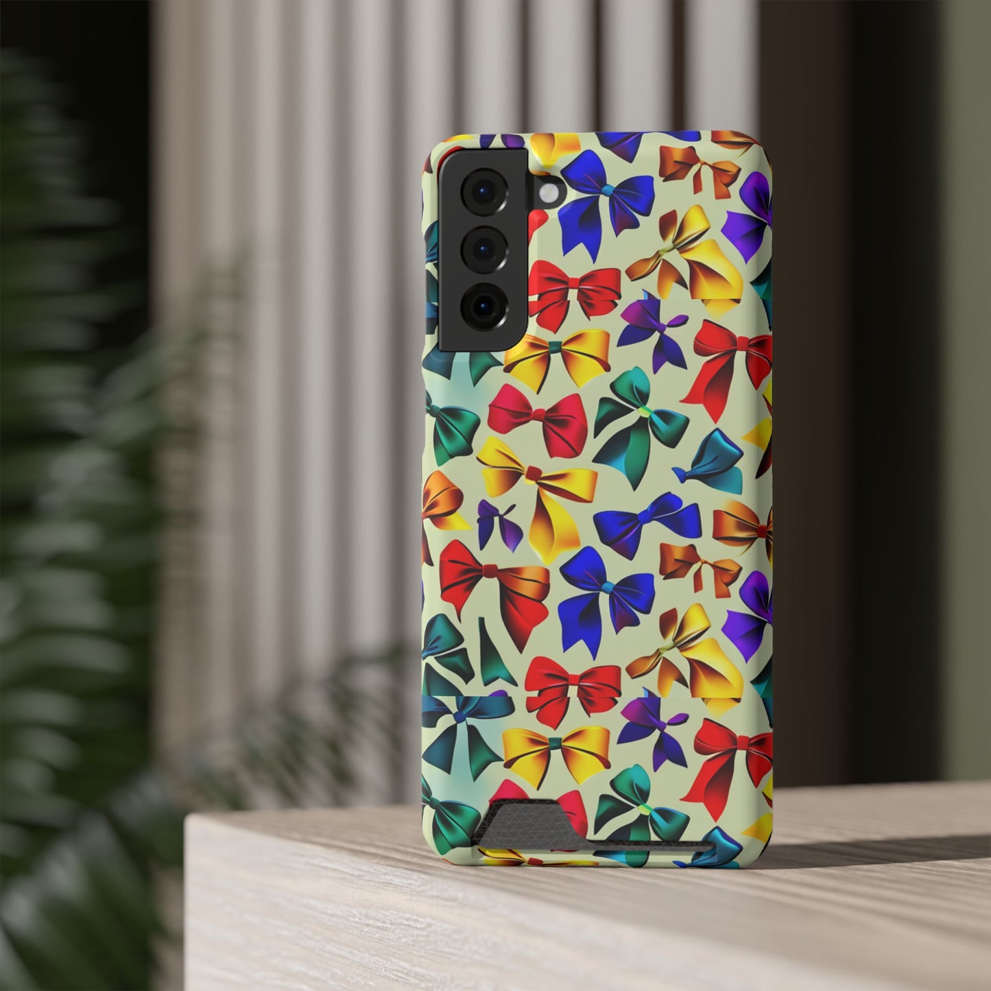 Colorful Bow Pattern Phone Card Case — Slim Wallet Phone Case