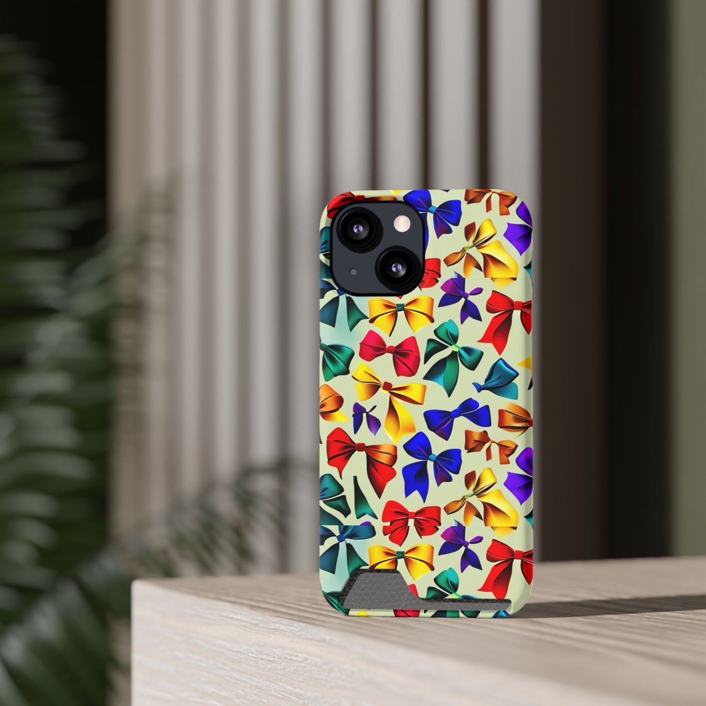 Colorful Bow Pattern Phone Card Case — Slim Wallet Phone Case