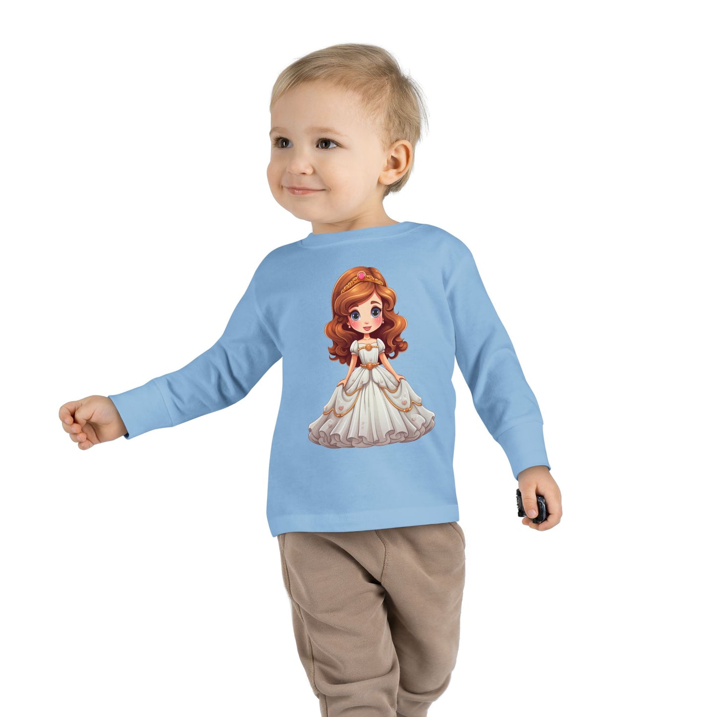 Toddler Princess Long Sleeve Tee, Adorable Girl's Shirt, Birthday Gift, Dress Up Tee, Toddler Top, Cute Graphic Tee
