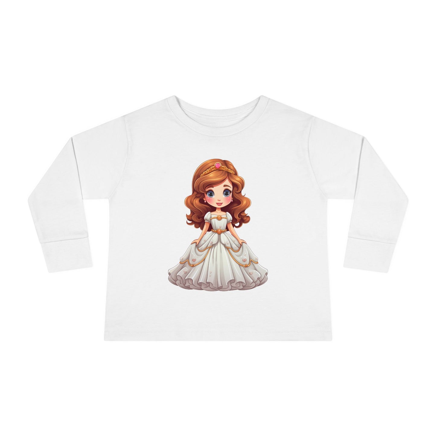 Toddler Princess Long Sleeve Tee, Adorable Girl's Shirt, Birthday Gift, Dress Up Tee, Toddler Top, Cute Graphic Tee