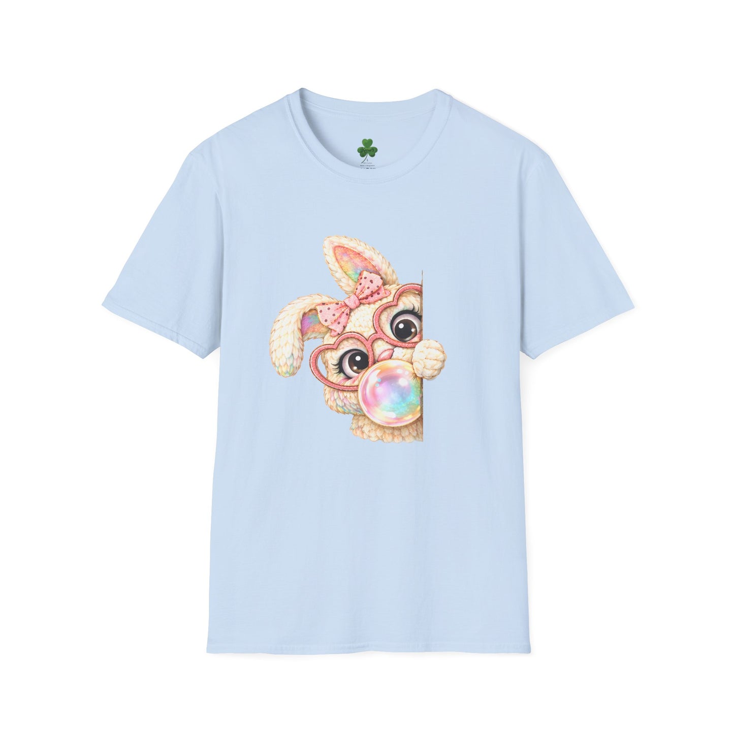 Cute Peekaboo Bunny T-Shirt — Adorable Bunny Blowing Bubble Design