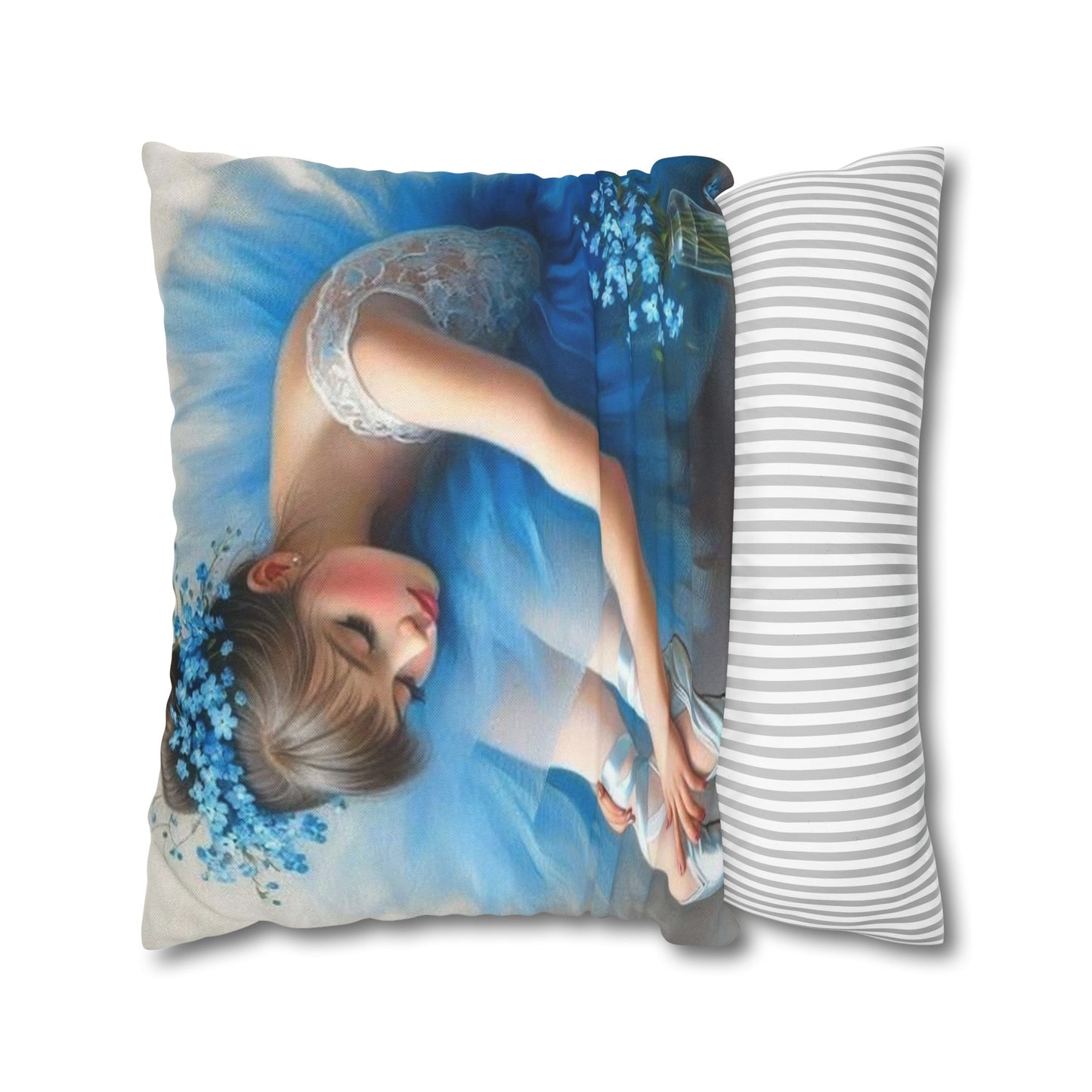 Blue Ballerina Spun Polyester Square Pillowcase