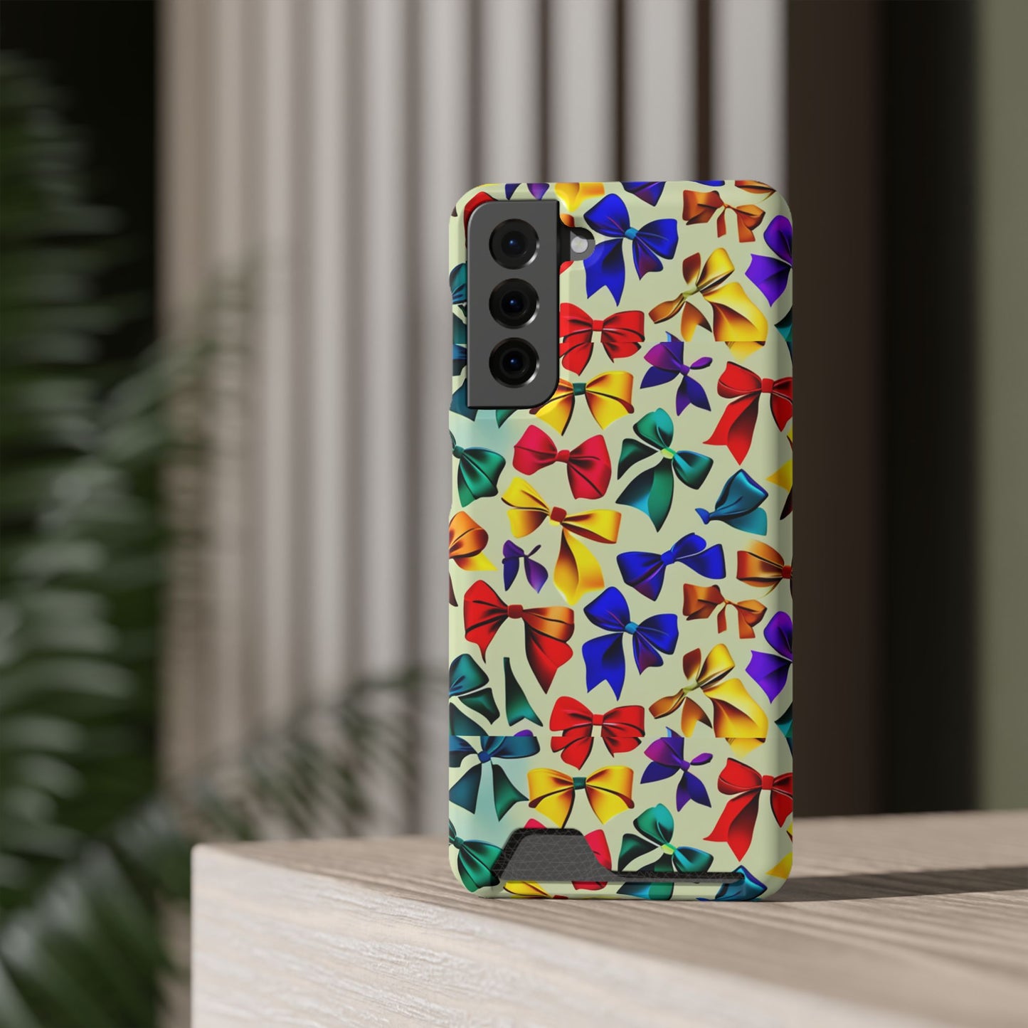 Colorful Bow Pattern Phone Card Case — Slim Wallet Phone Case