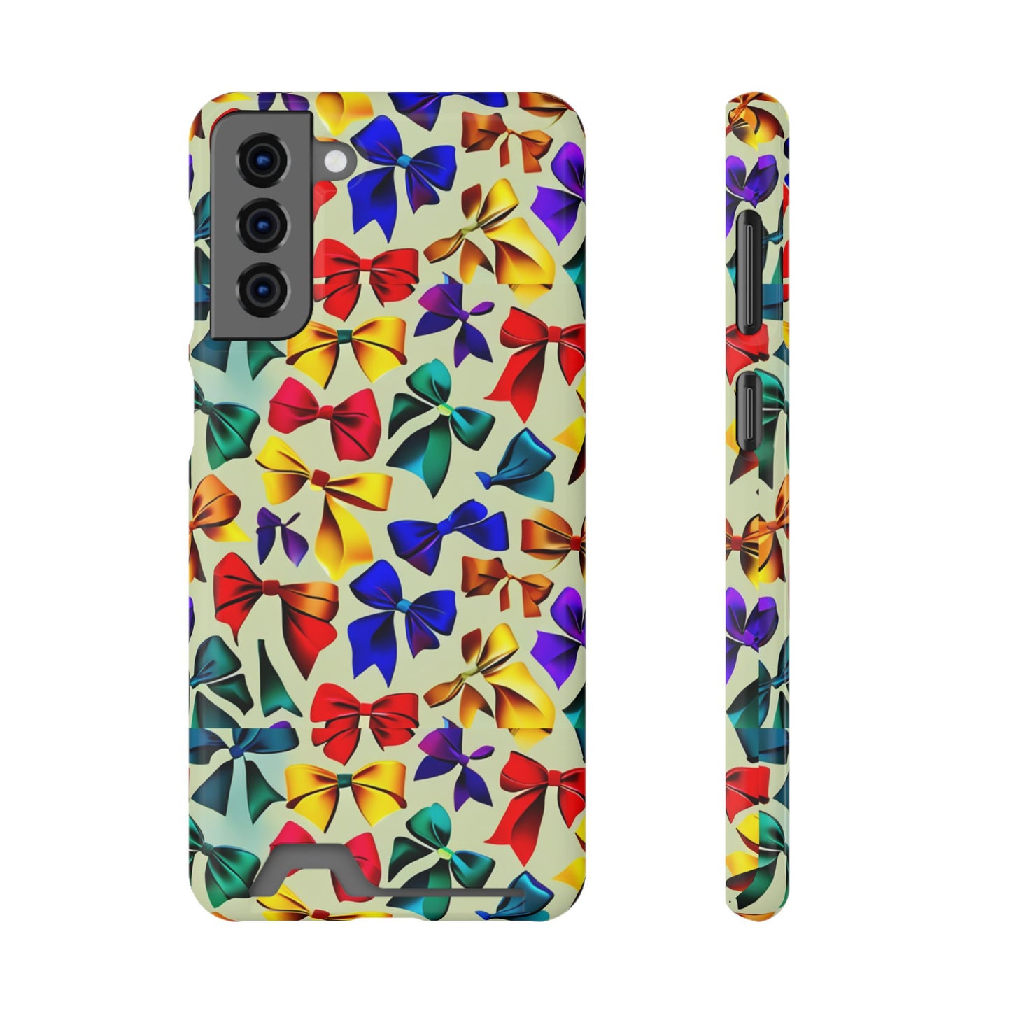 Colorful Bow Pattern Phone Card Case — Slim Wallet Phone Case