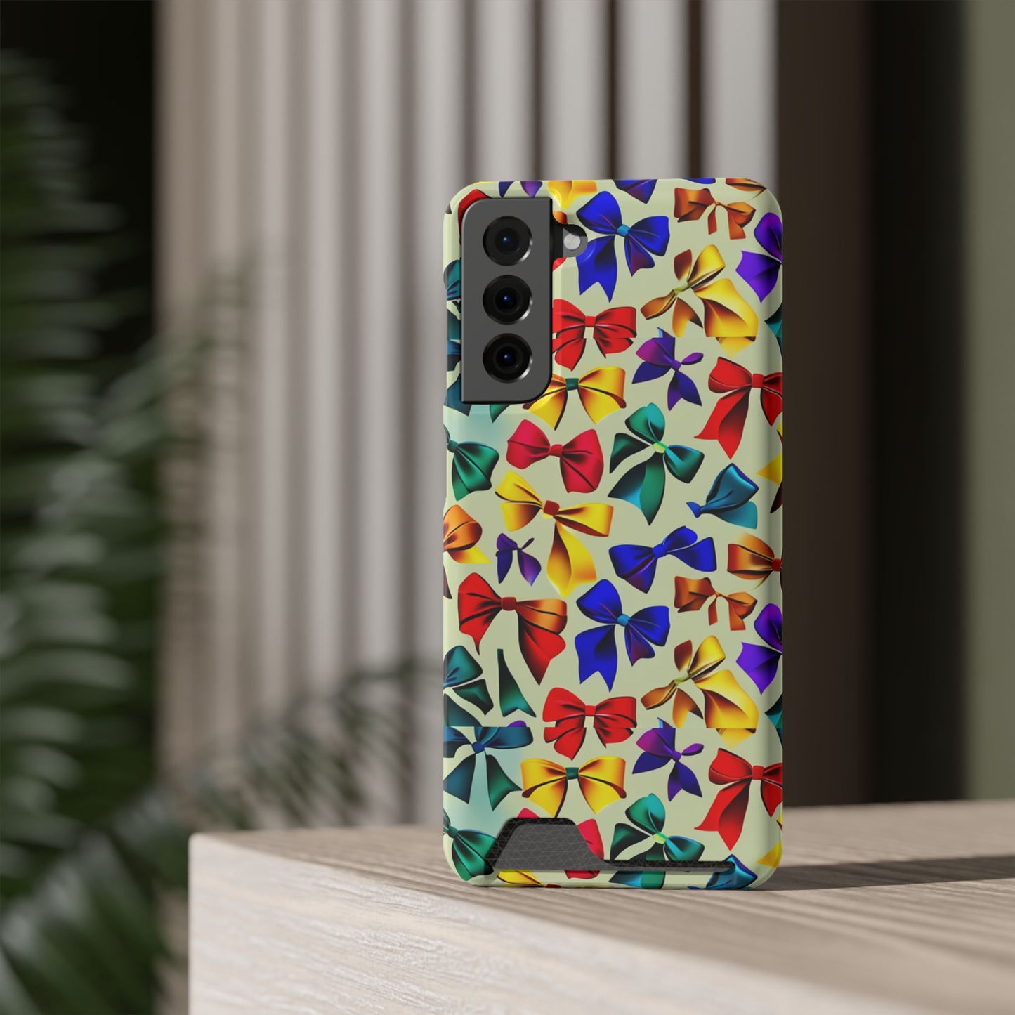 Colorful Bow Pattern Phone Card Case — Slim Wallet Phone Case