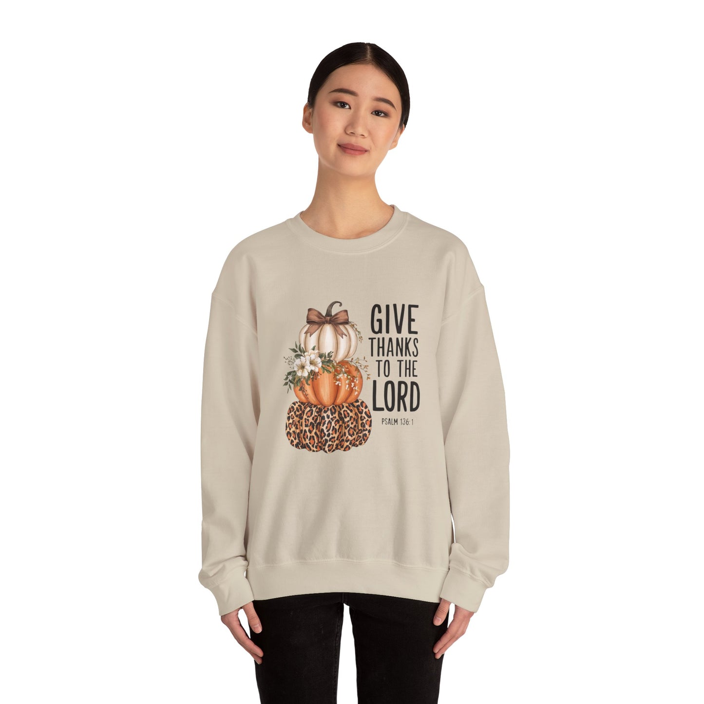 Thankful Pumpkin Crewneck Sweatshirt | Cozy Fall Apparel, Thanksgiving Gift, Christian Sweatshirt, Autumn Fashion, Seasonal Comfort
