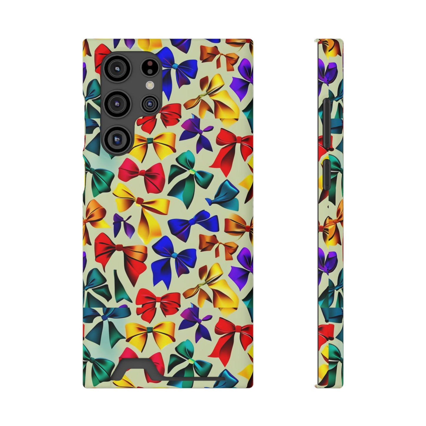 Colorful Bow Pattern Phone Card Case — Slim Wallet Phone Case