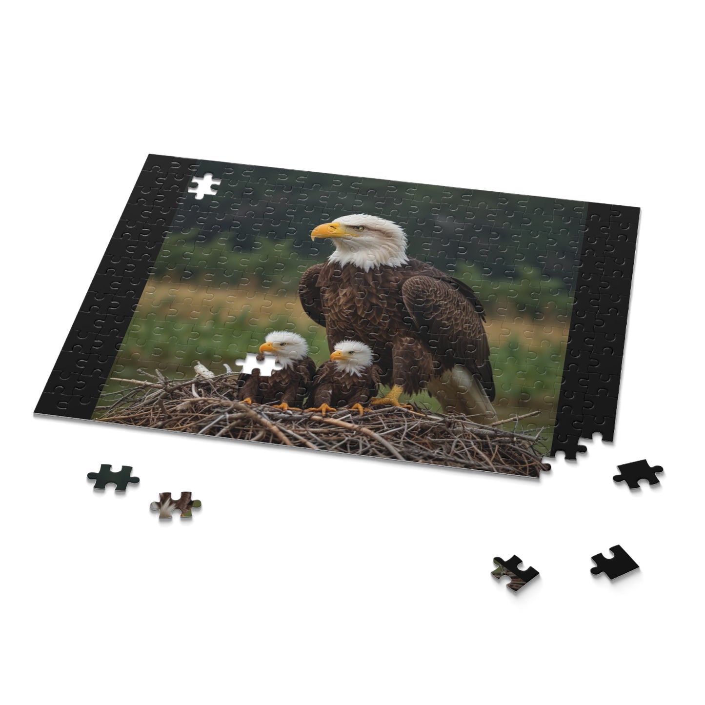 Bald Eagle Family Puzzle – 120/252/500-Piece Wildlife Jigsaw