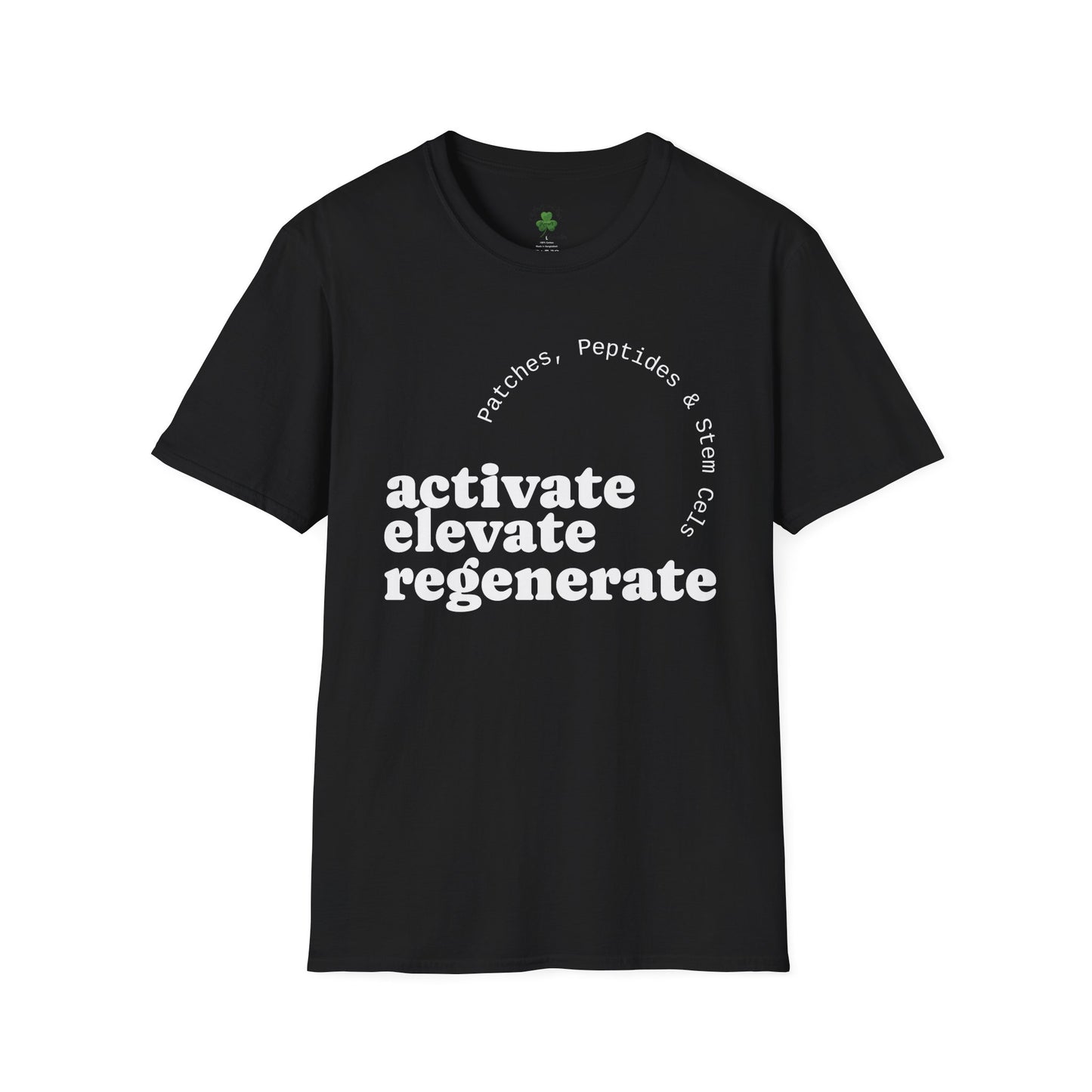 Activate Elevate Regenerate T-Shirt — Patches, Peptides & Stem Cells Tee