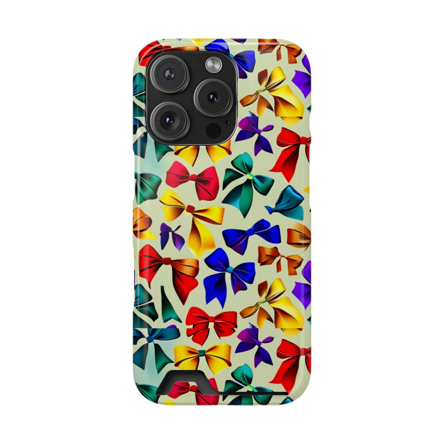 Colorful Bow Pattern Phone Card Case — Slim Wallet Phone Case