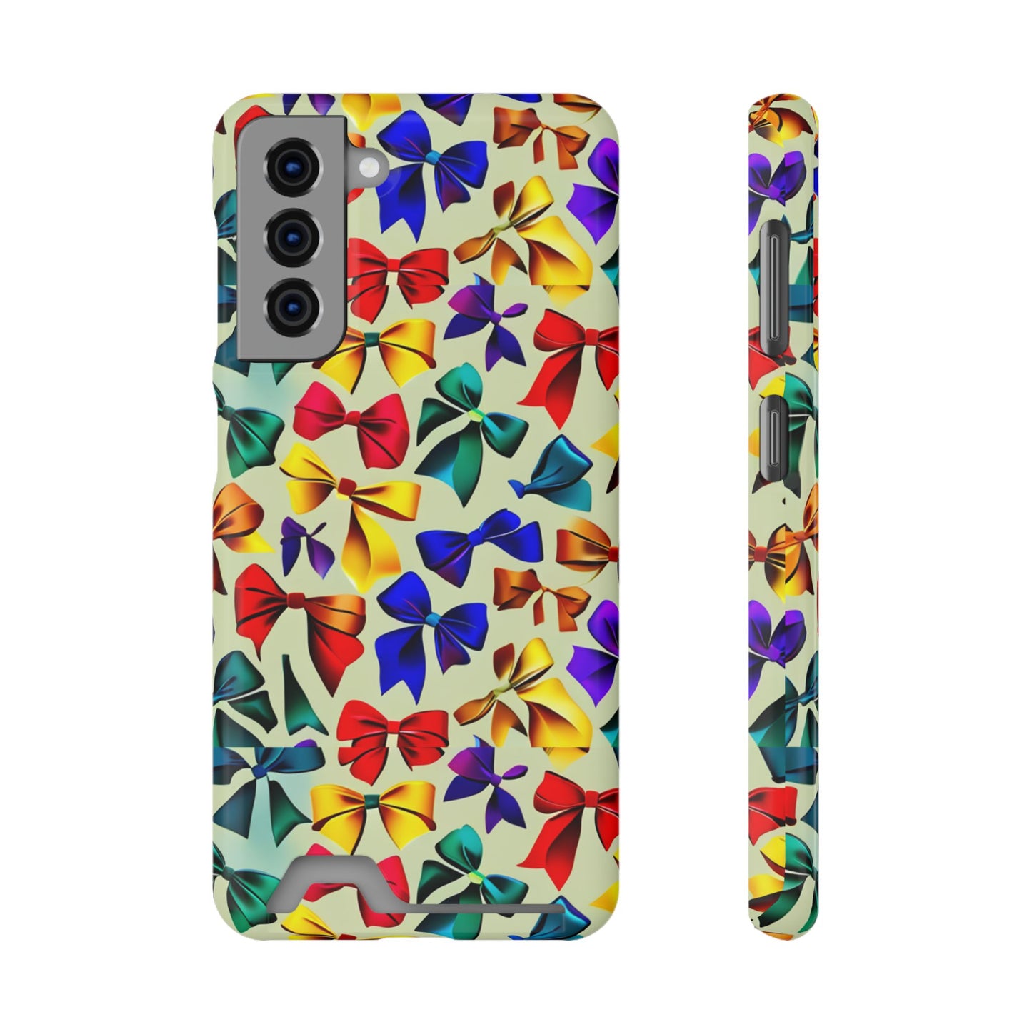 Colorful Bow Pattern Phone Card Case — Slim Wallet Phone Case