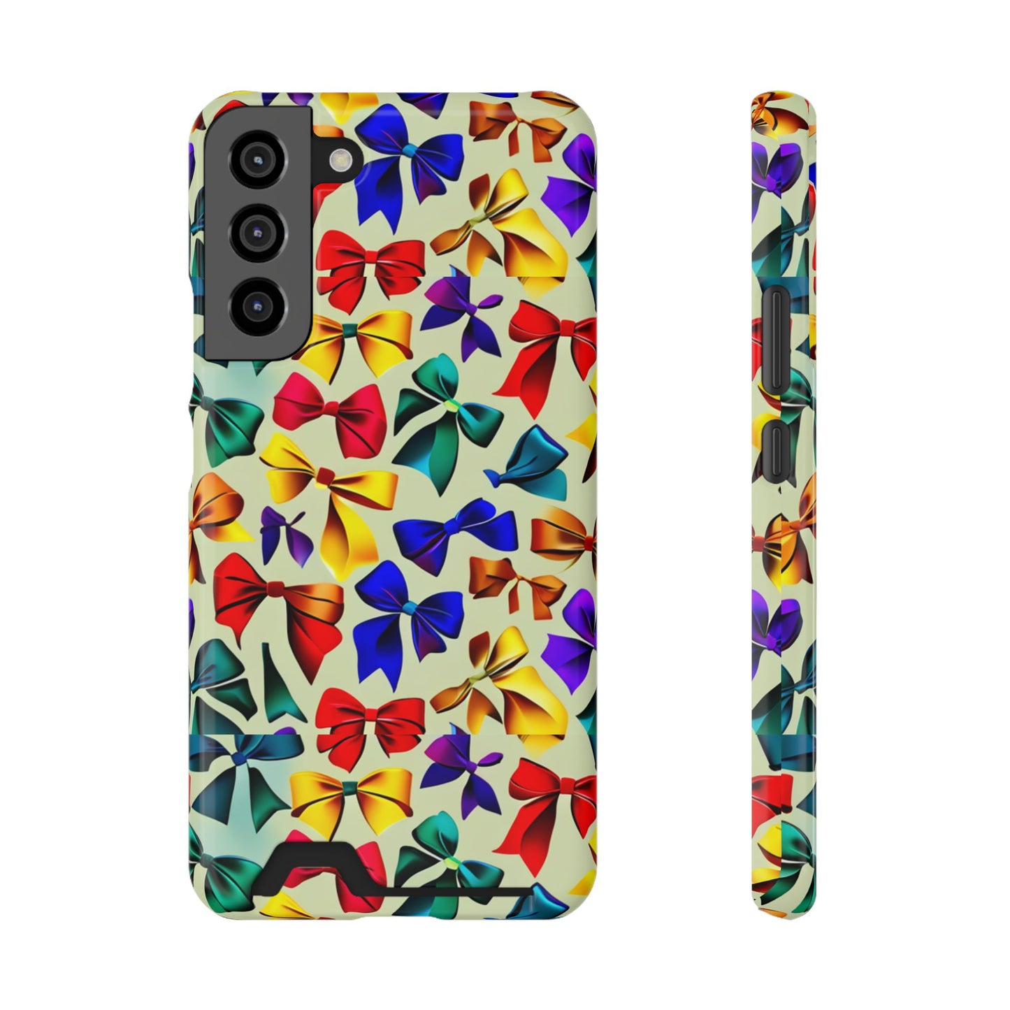 Colorful Bow Pattern Phone Card Case — Slim Wallet Phone Case