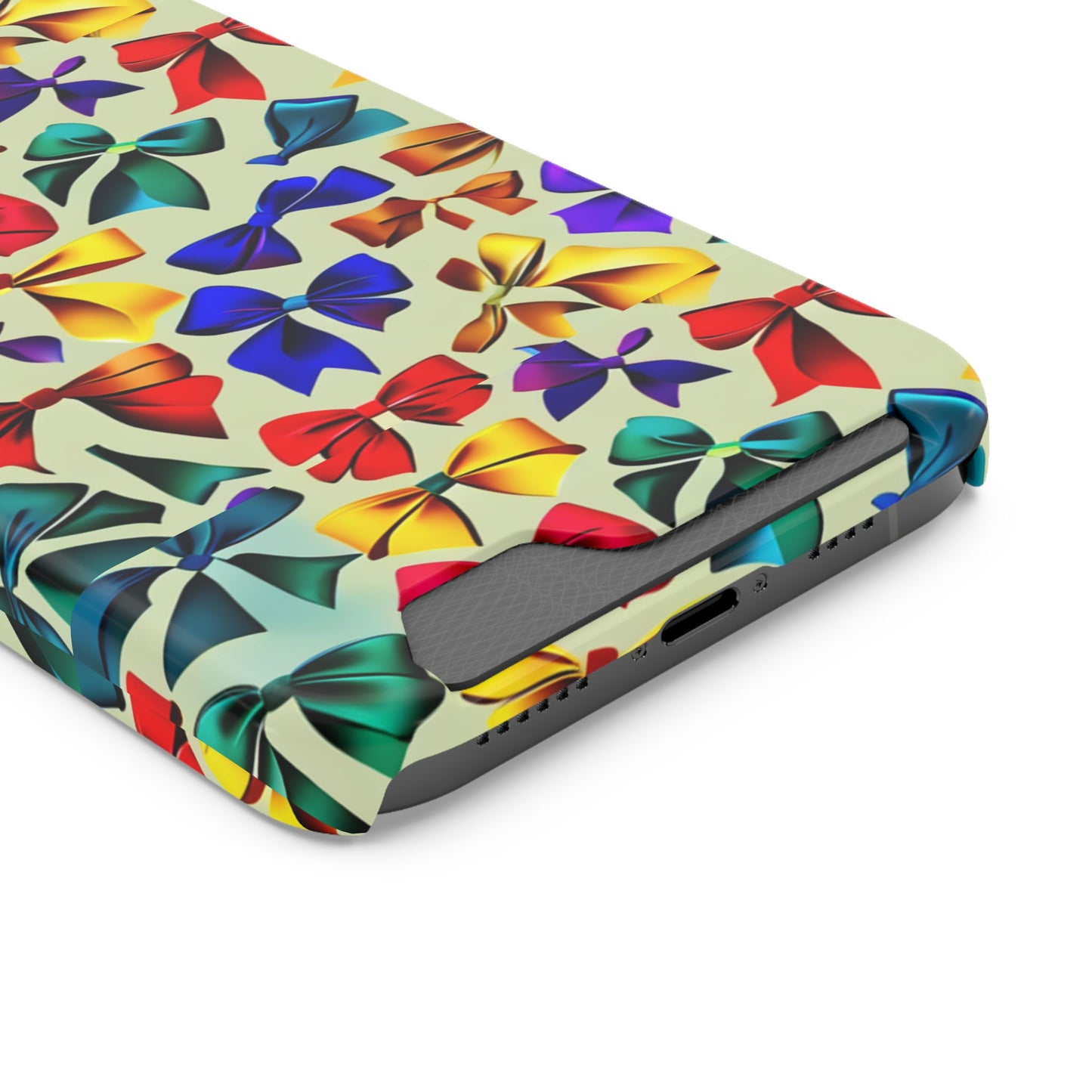 Colorful Bow Pattern Phone Card Case — Slim Wallet Phone Case