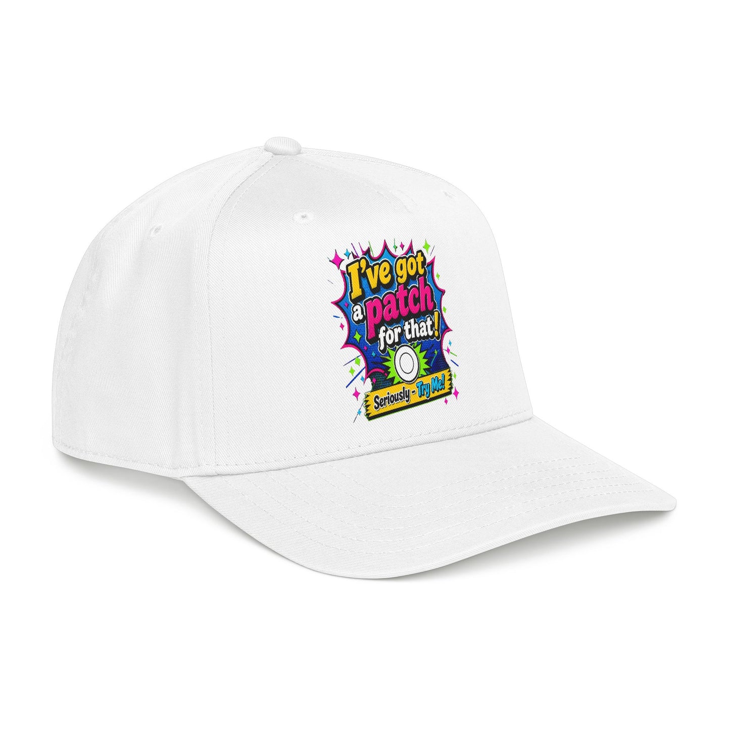 Baseball Cap — "I've Got a Patch for That" Retro Pop Graphic Hat