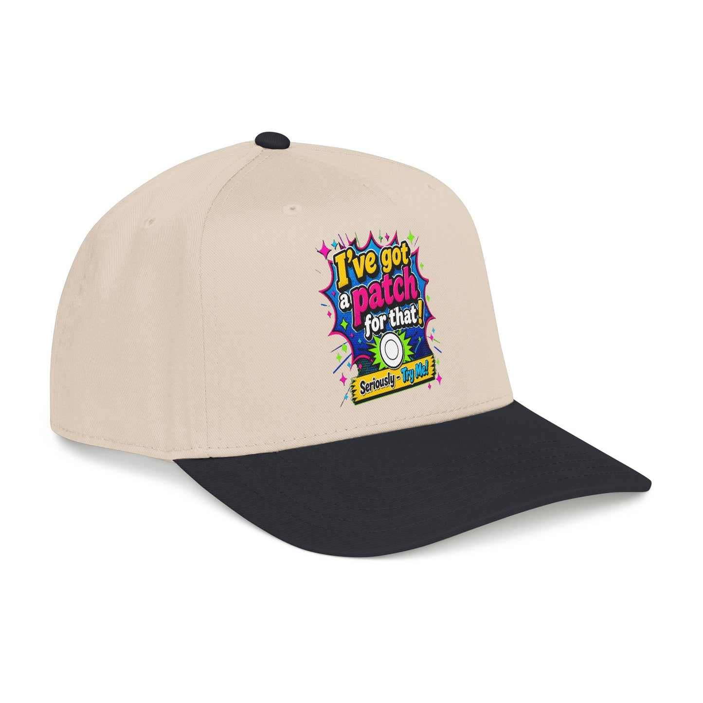 Baseball Cap — "I've Got a Patch for That" Retro Pop Graphic Hat