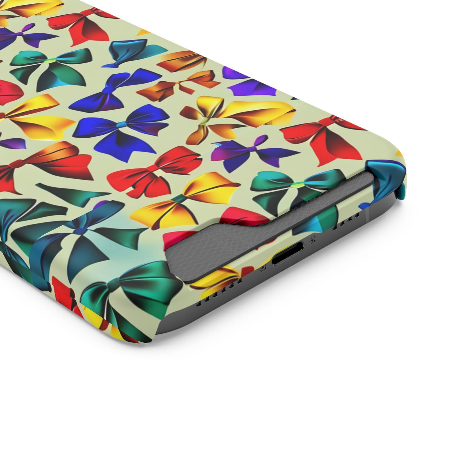 Colorful Bow Pattern Phone Card Case — Slim Wallet Phone Case