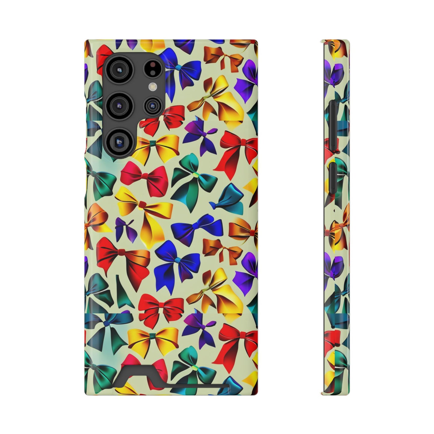 Colorful Bow Pattern Phone Card Case — Slim Wallet Phone Case
