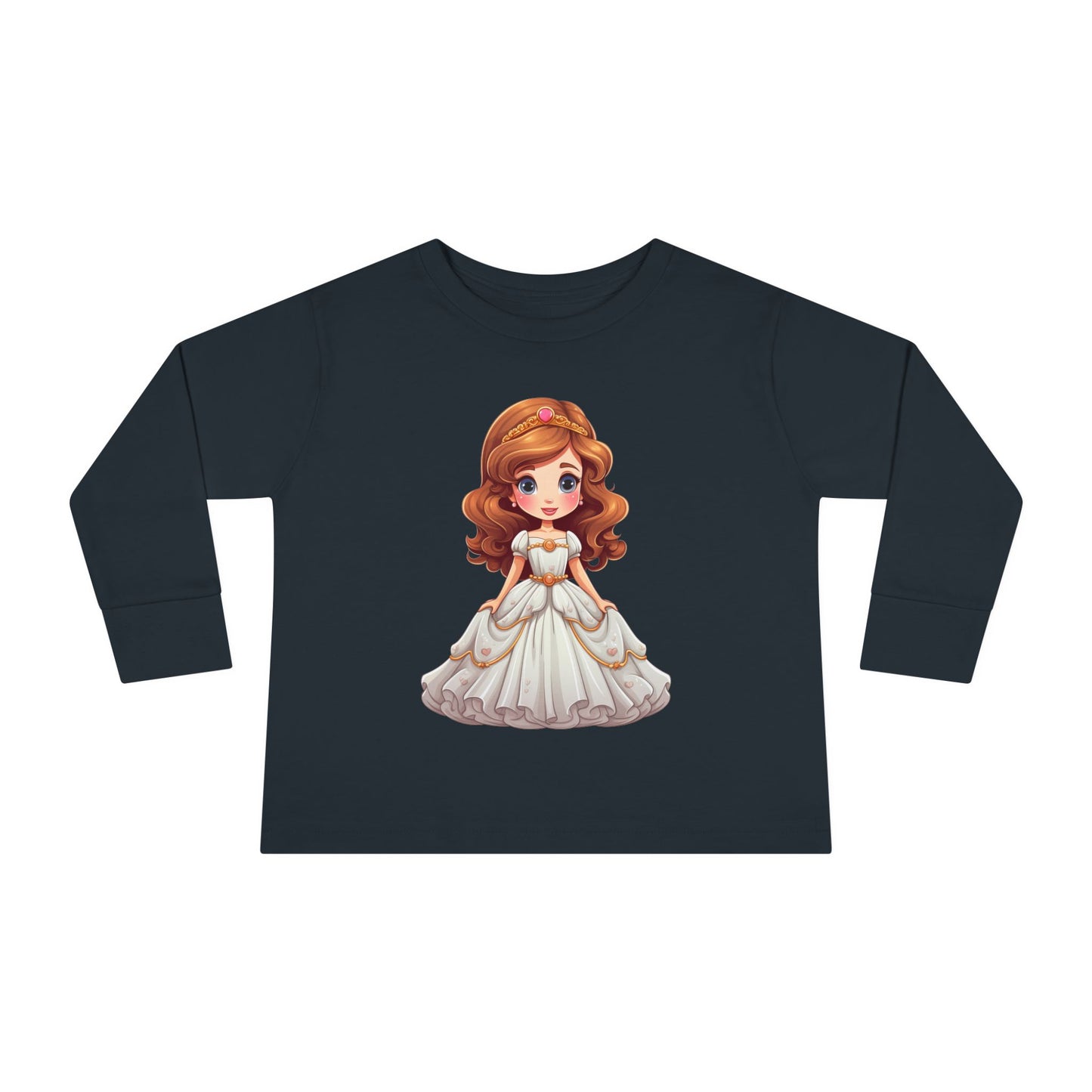 Toddler Princess Long Sleeve Tee, Adorable Girl's Shirt, Birthday Gift, Dress Up Tee, Toddler Top, Cute Graphic Tee