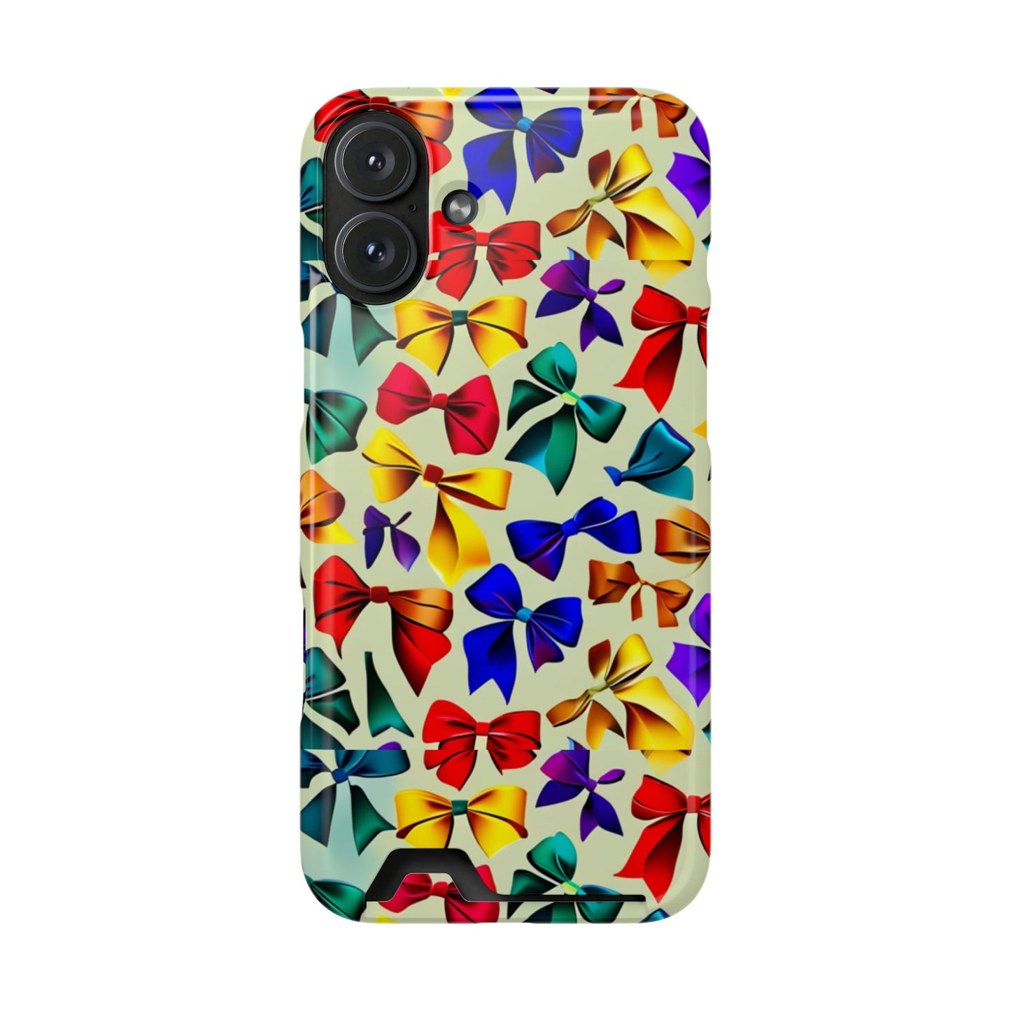Colorful Bow Pattern Phone Card Case — Slim Wallet Phone Case