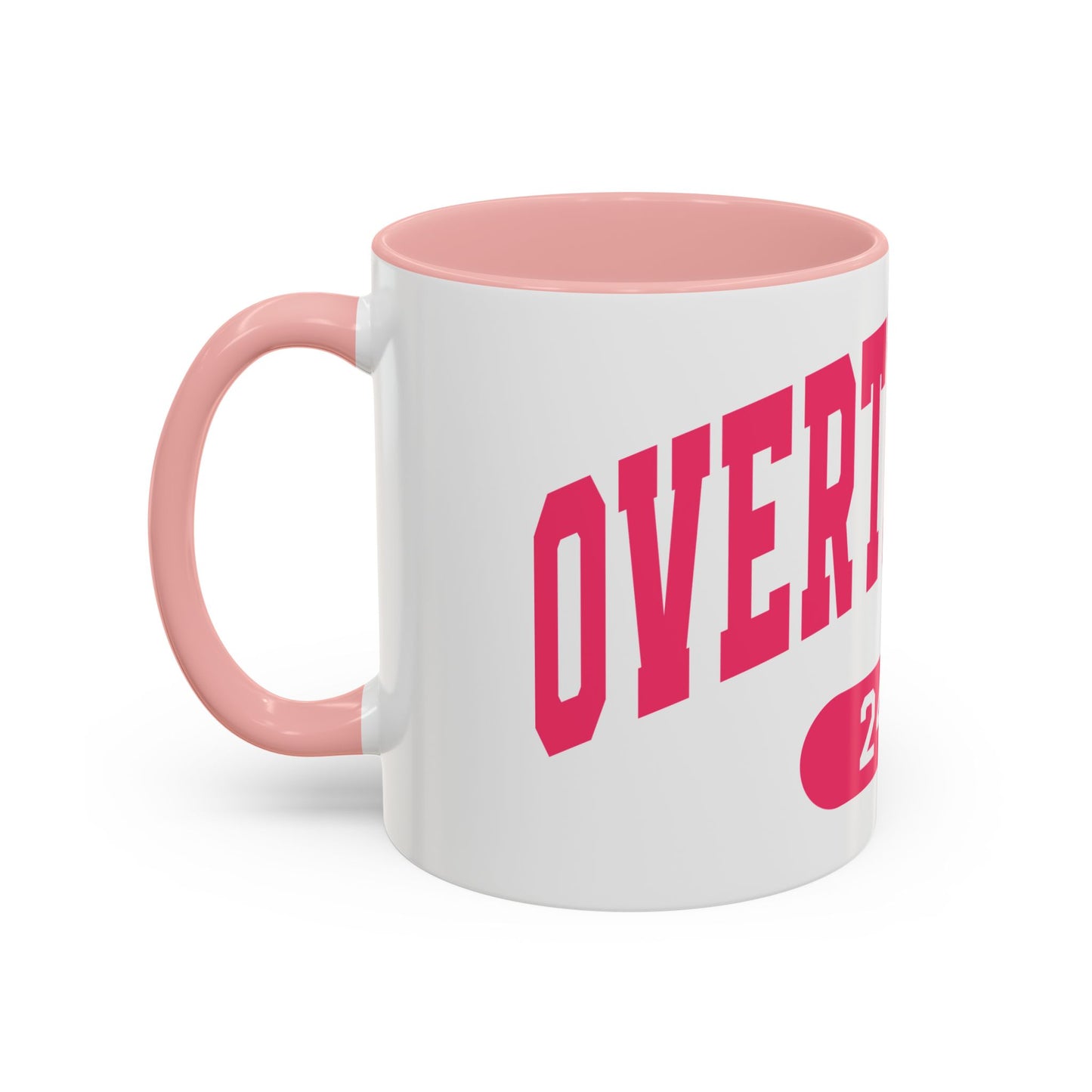 Overthinker 24/7 Accent Coffee Mug — Funny Pink Mental Health Gift