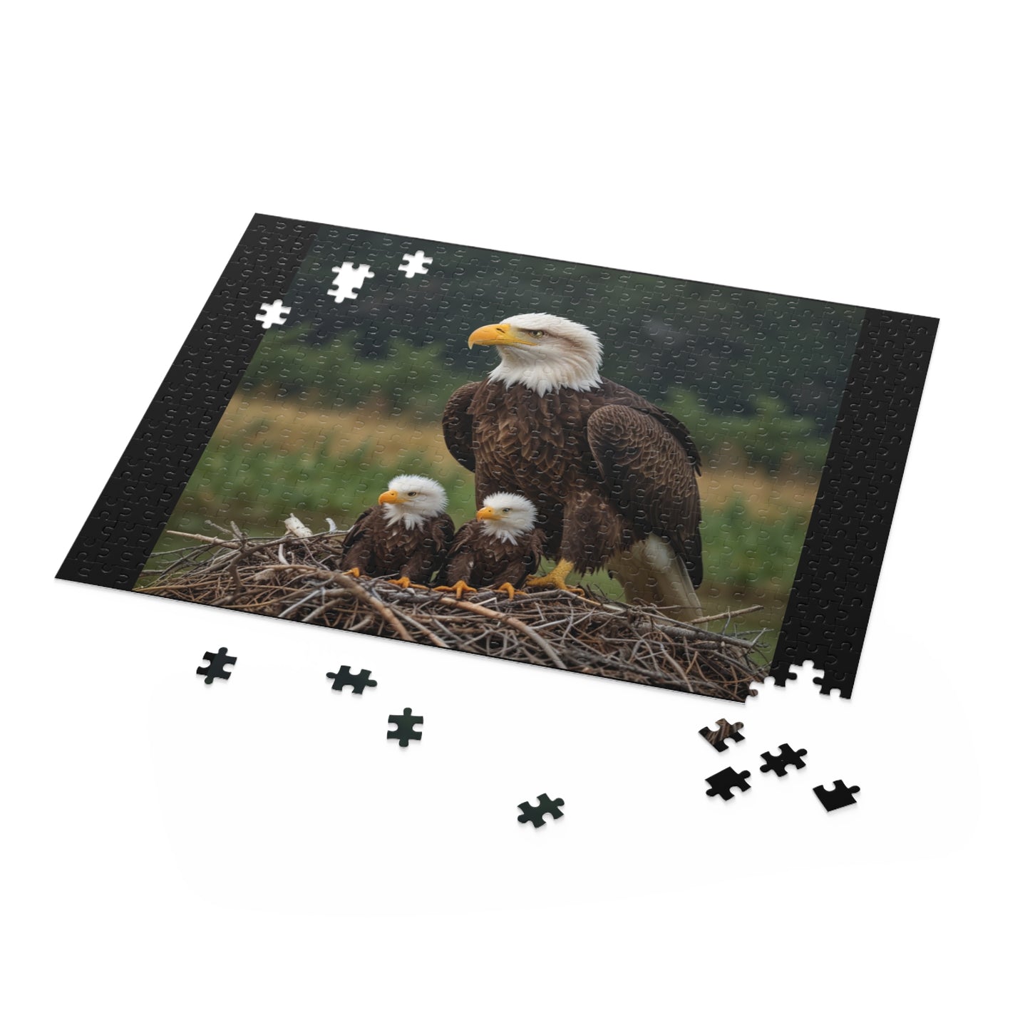 Bald Eagle Family Puzzle – 120/252/500-Piece Wildlife Jigsaw