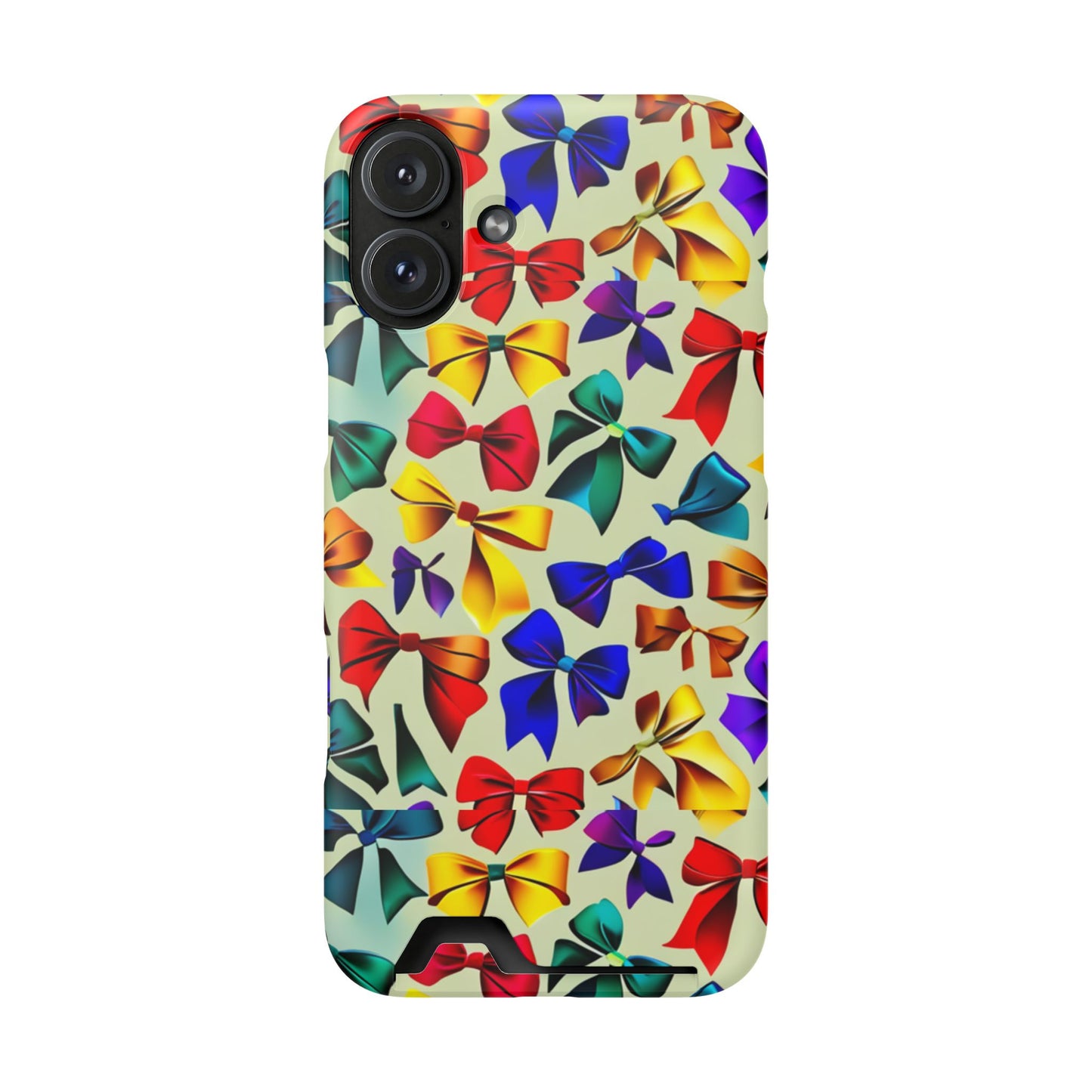 Colorful Bow Pattern Phone Card Case — Slim Wallet Phone Case