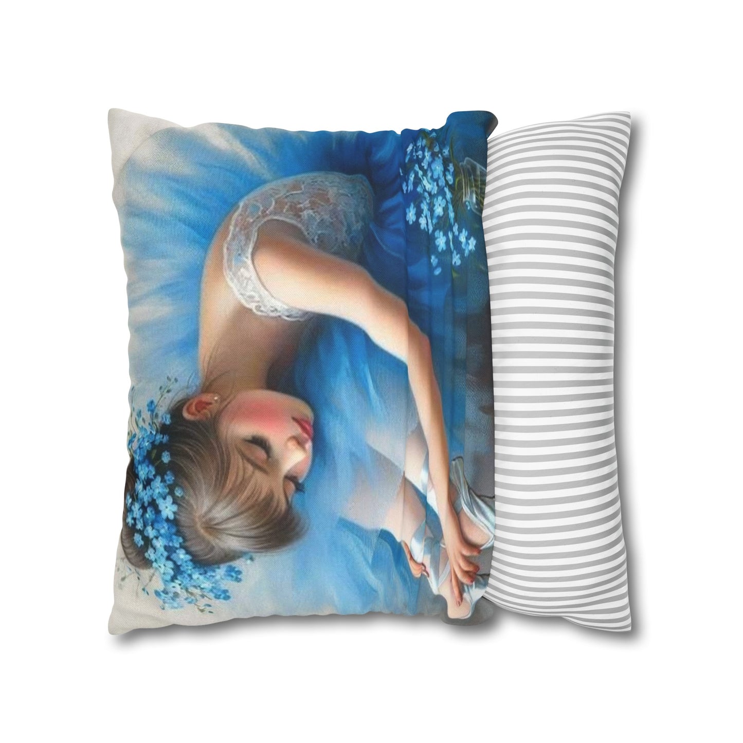 Blue Ballerina Spun Polyester Square Pillowcase