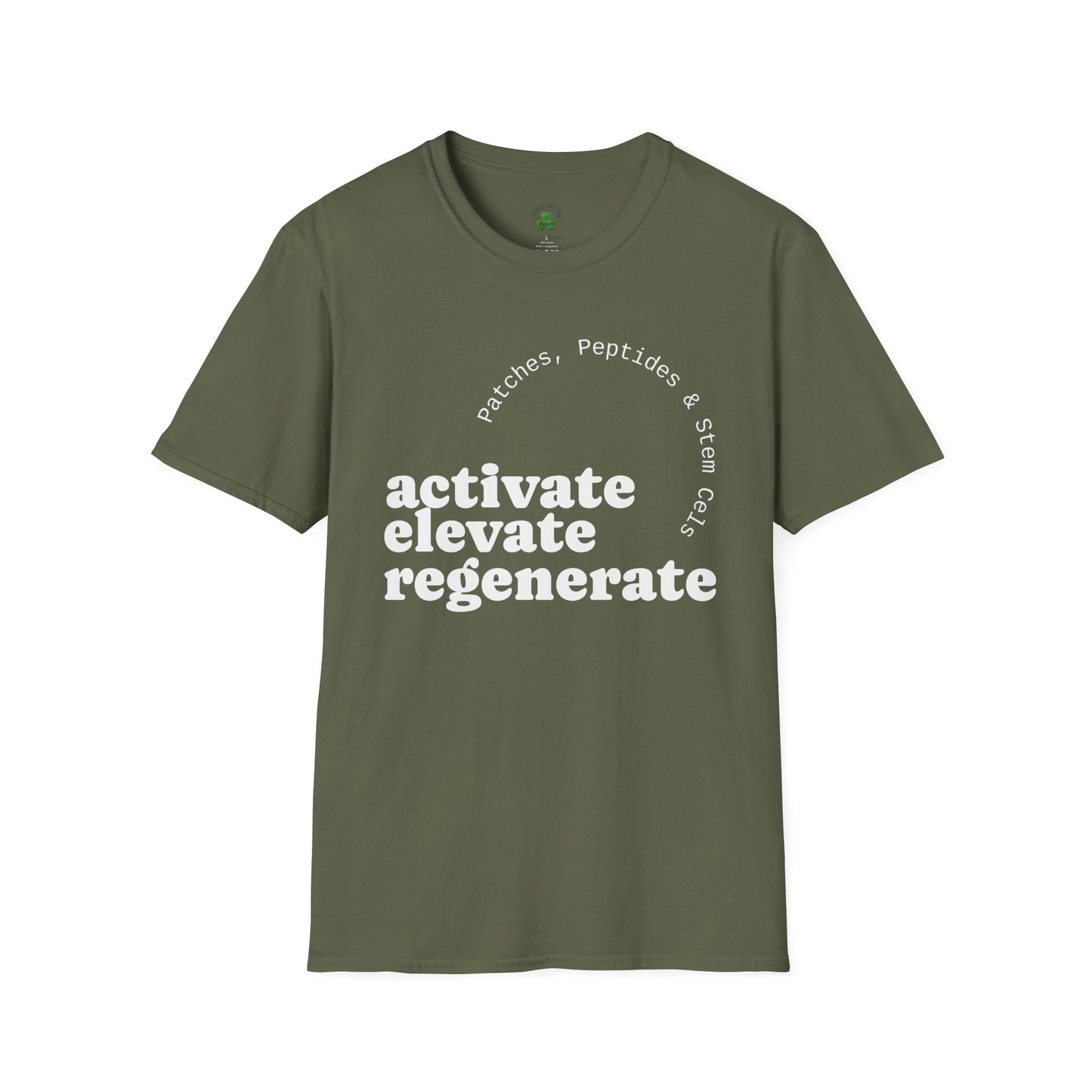 Activate Elevate Regenerate T-Shirt — Patches, Peptides & Stem Cells Tee