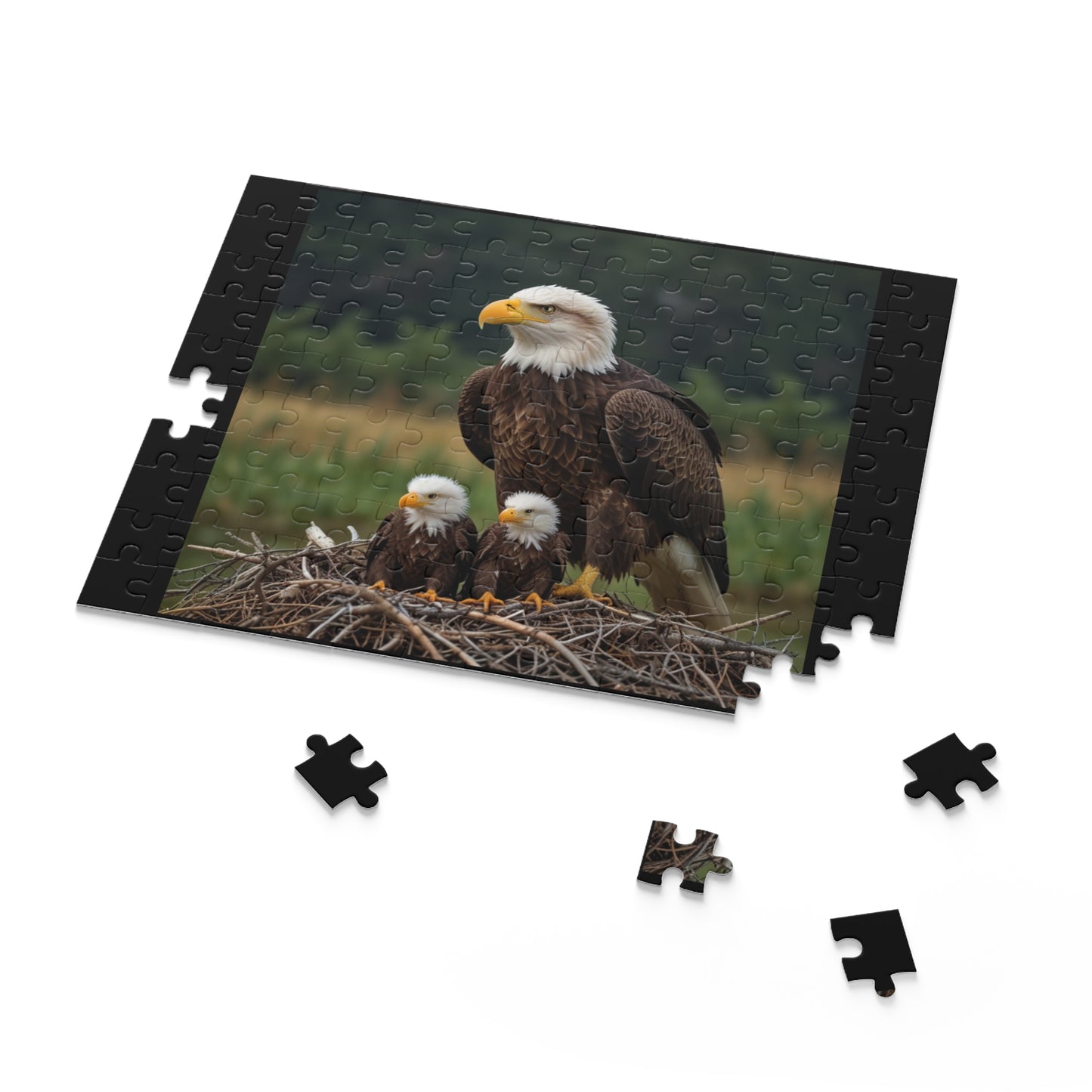 Bald Eagle Family Puzzle – 120/252/500-Piece Wildlife Jigsaw
