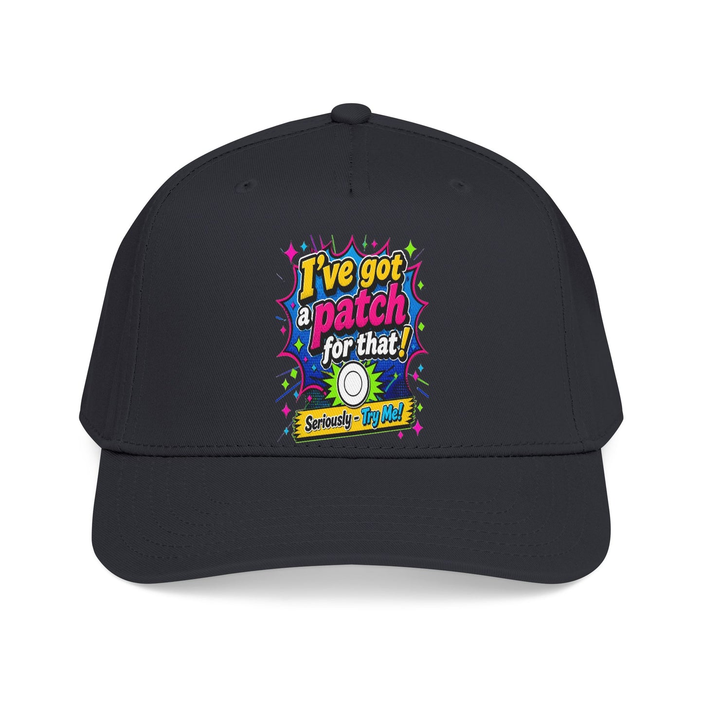 Baseball Cap — "I've Got a Patch for That" Retro Pop Graphic Hat