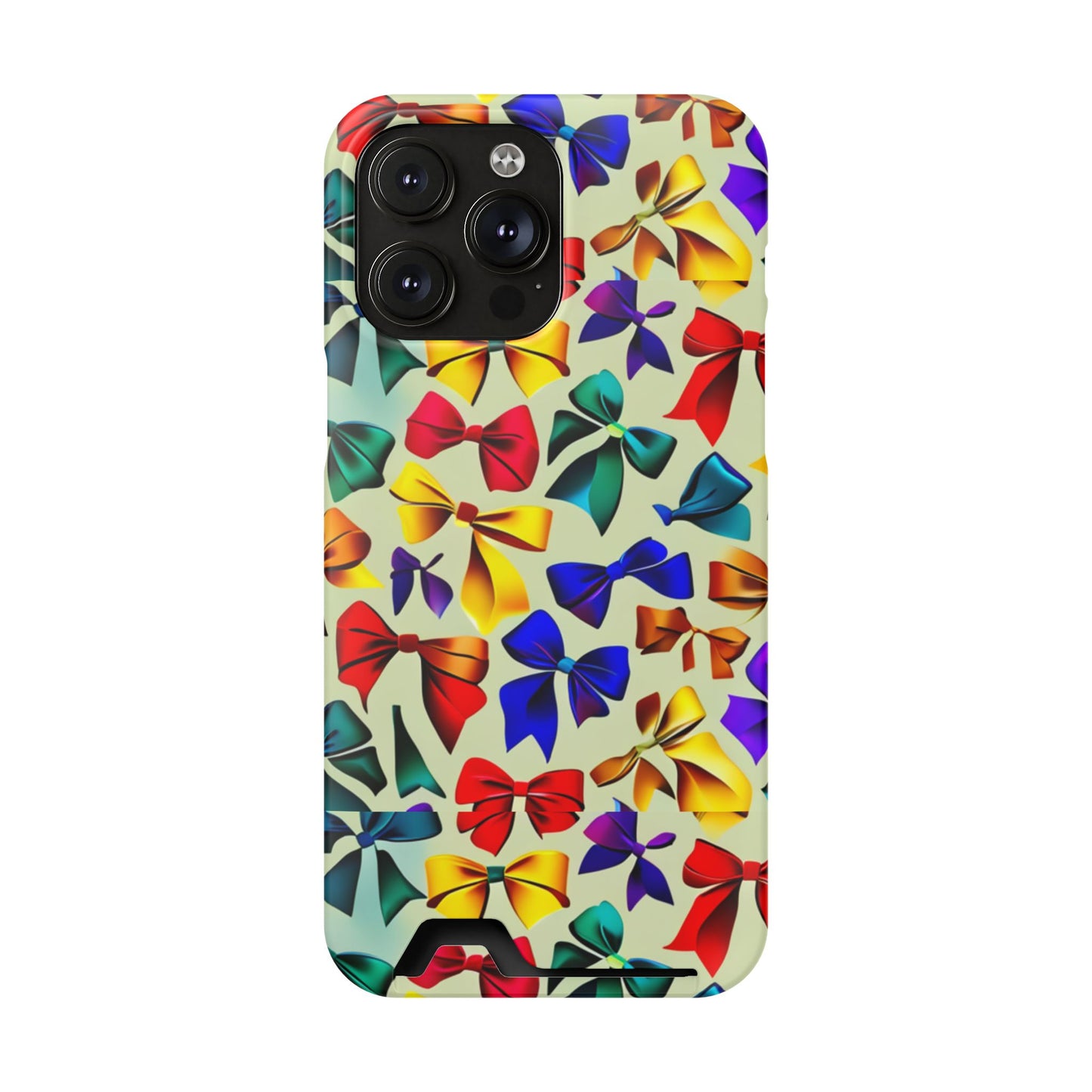 Colorful Bow Pattern Phone Card Case — Slim Wallet Phone Case