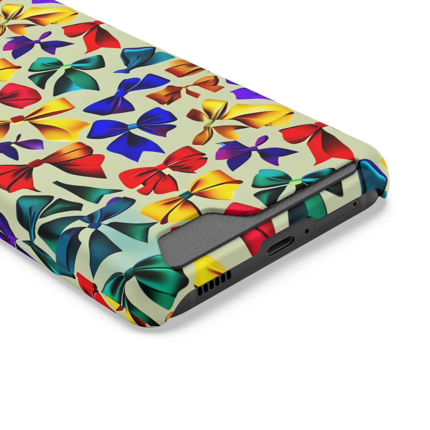 Colorful Bow Pattern Phone Card Case — Slim Wallet Phone Case