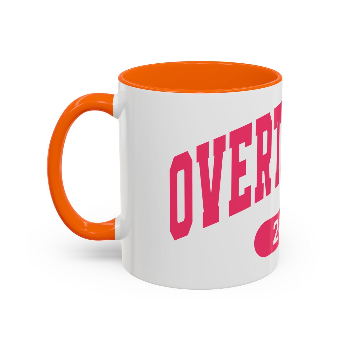 Overthinker 24/7 Accent Coffee Mug — Funny Pink Mental Health Gift