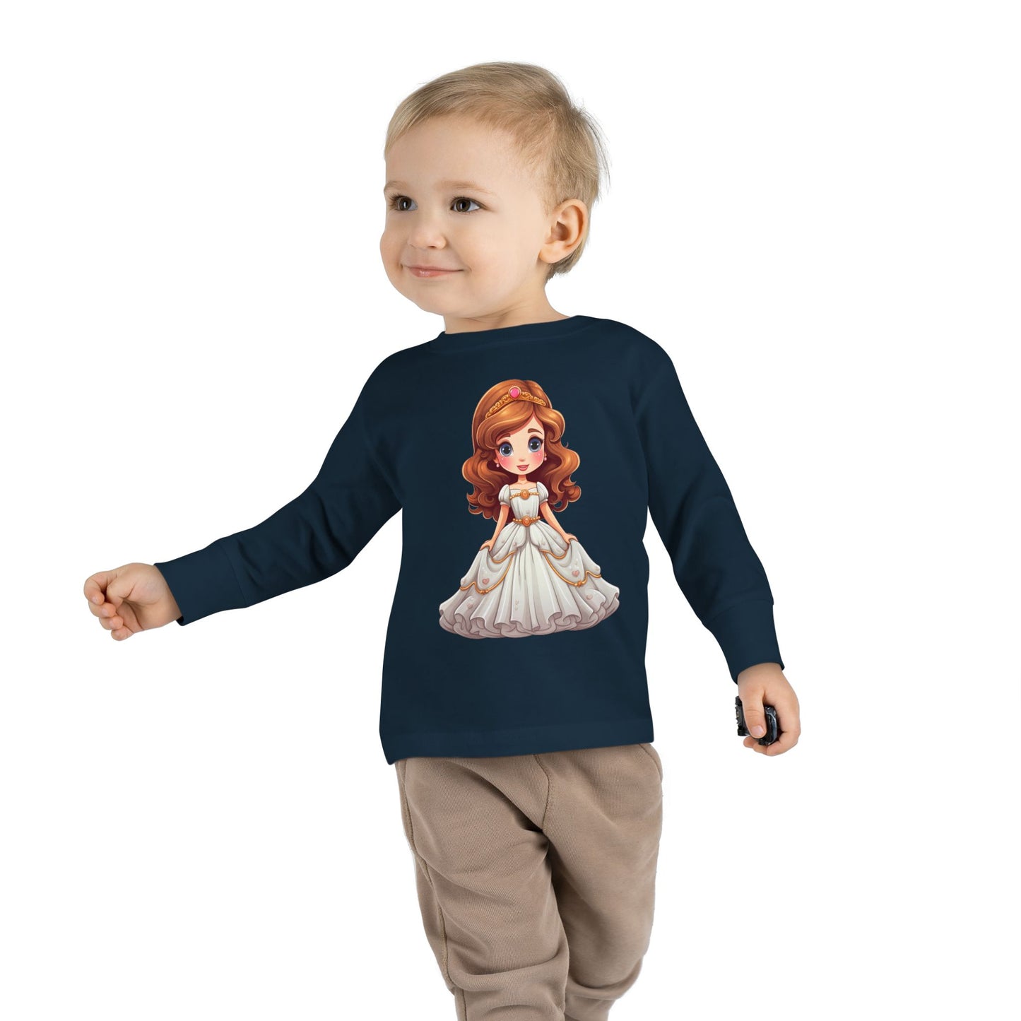 Toddler Princess Long Sleeve Tee, Adorable Girl's Shirt, Birthday Gift, Dress Up Tee, Toddler Top, Cute Graphic Tee