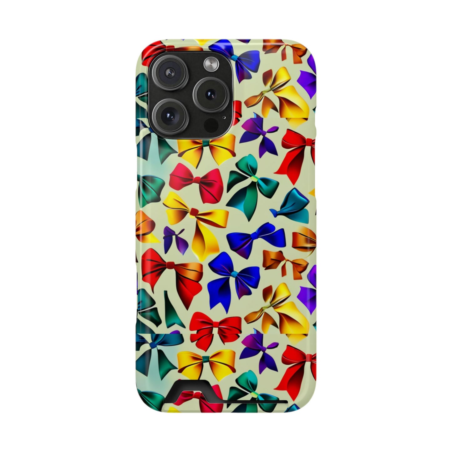Colorful Bow Pattern Phone Card Case — Slim Wallet Phone Case