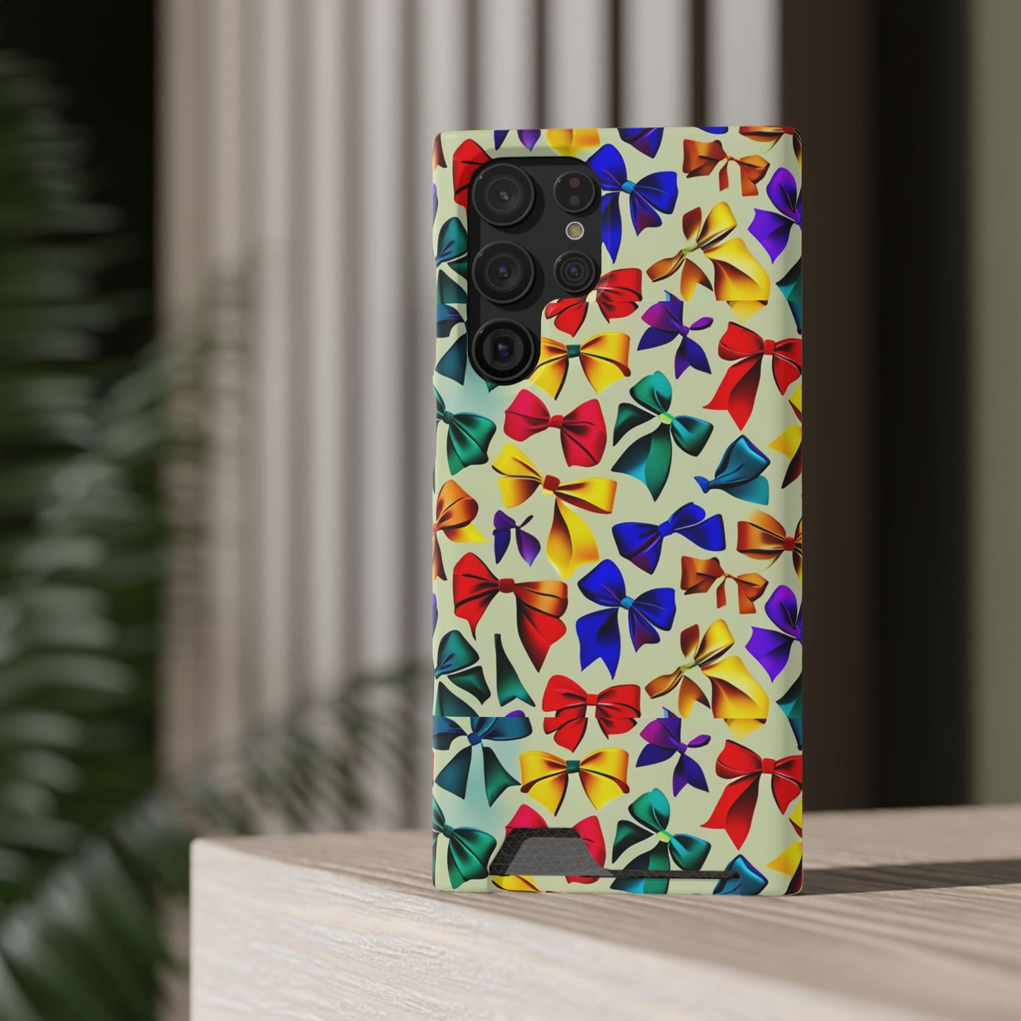 Colorful Bow Pattern Phone Card Case — Slim Wallet Phone Case