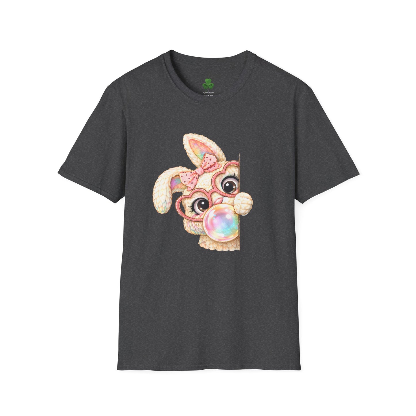 Cute Peekaboo Bunny T-Shirt — Adorable Bunny Blowing Bubble Design