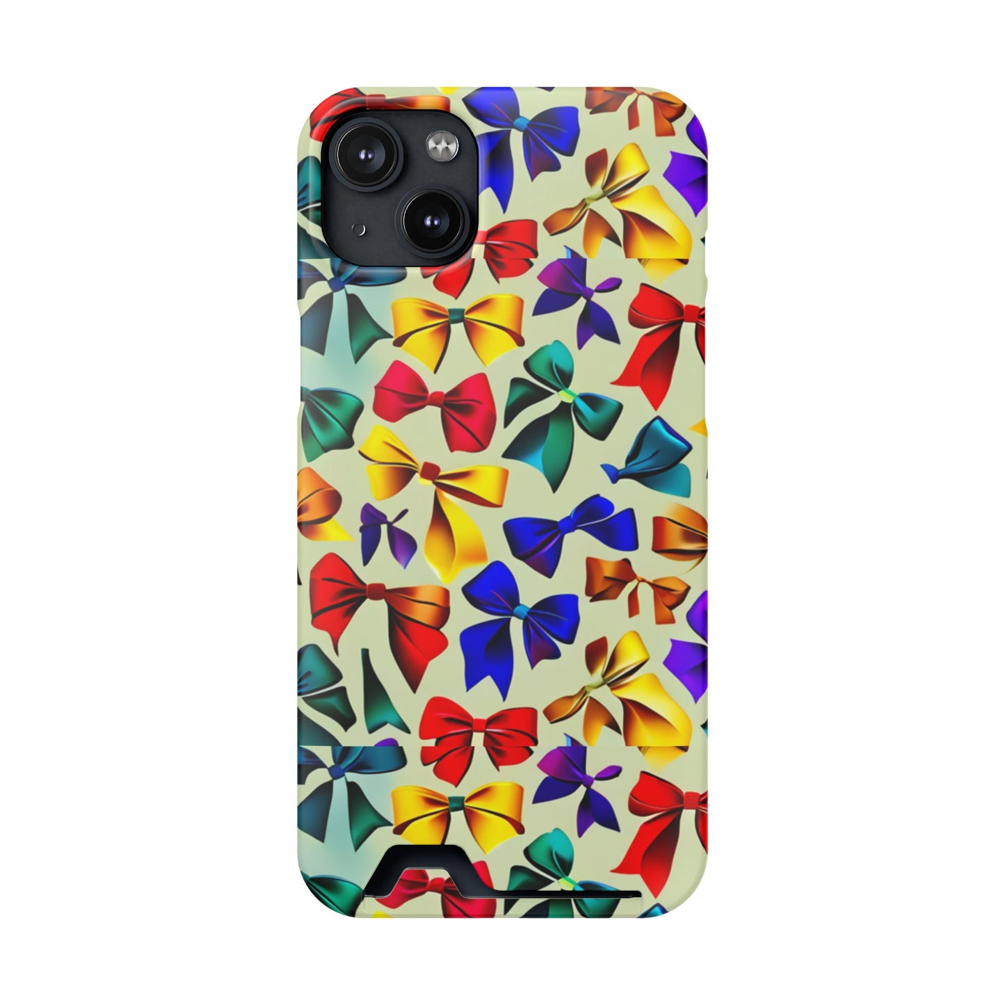 Colorful Bow Pattern Phone Card Case — Slim Wallet Phone Case