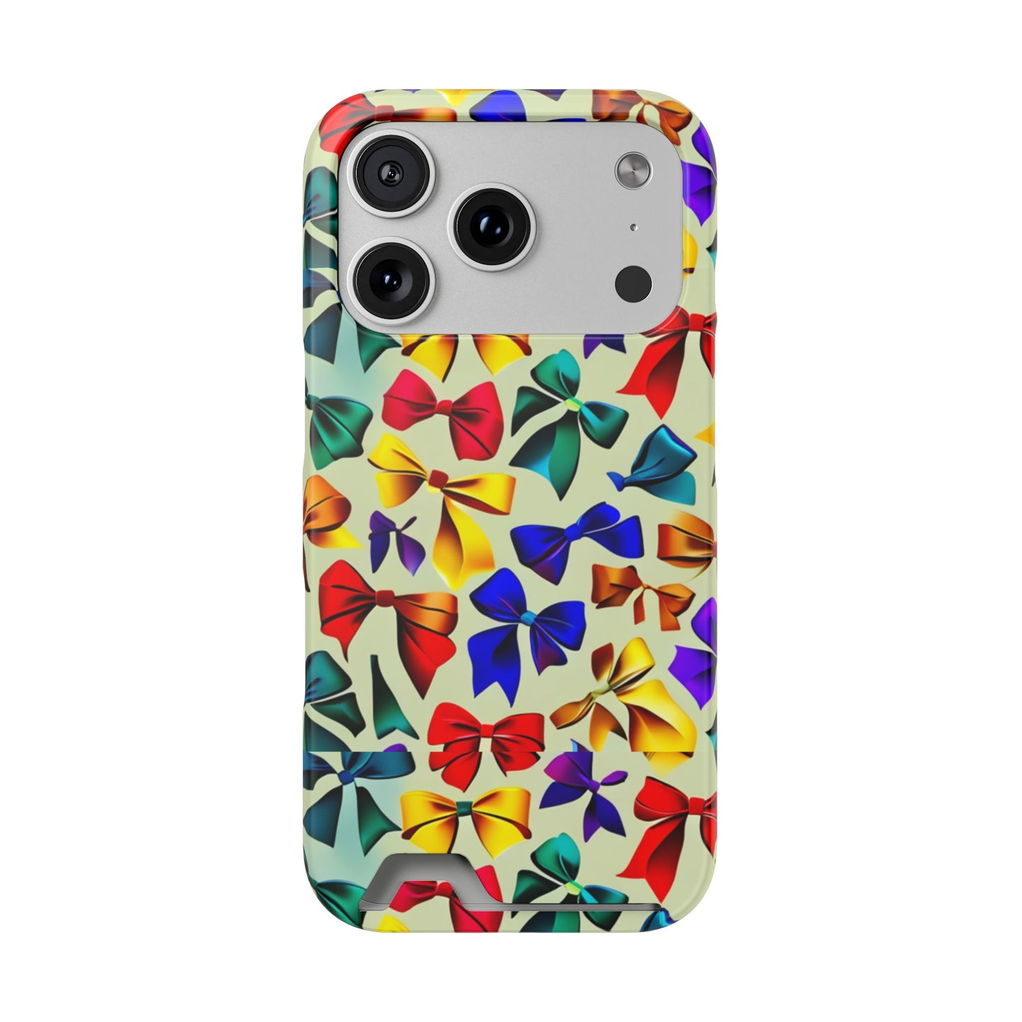 Colorful Bow Pattern Phone Card Case — Slim Wallet Phone Case