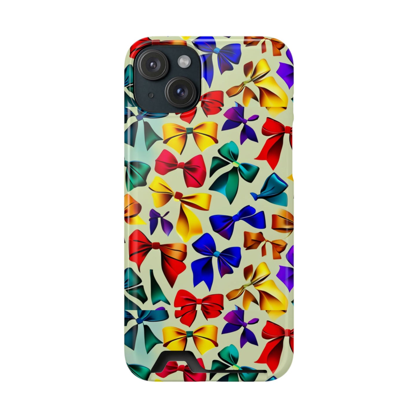Colorful Bow Pattern Phone Card Case — Slim Wallet Phone Case