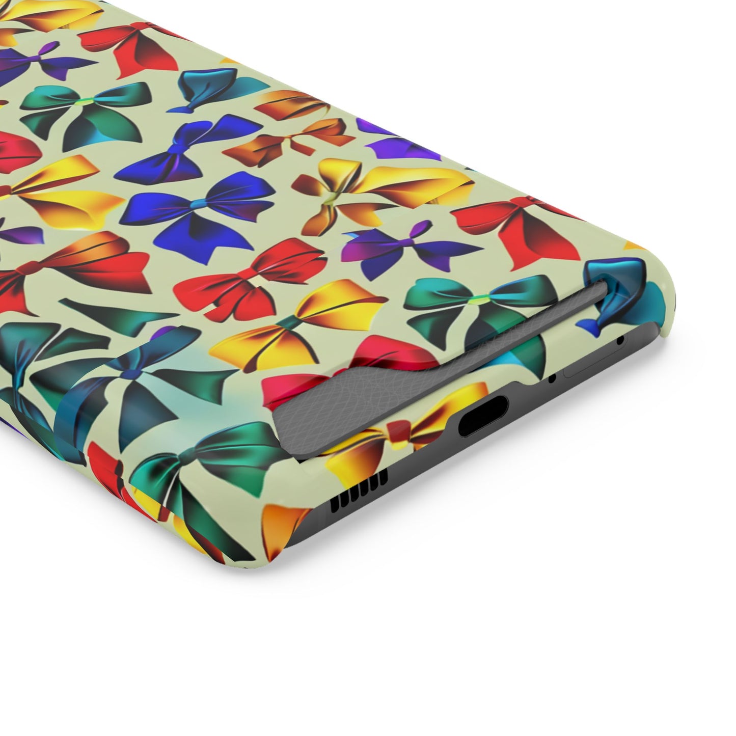 Colorful Bow Pattern Phone Card Case — Slim Wallet Phone Case