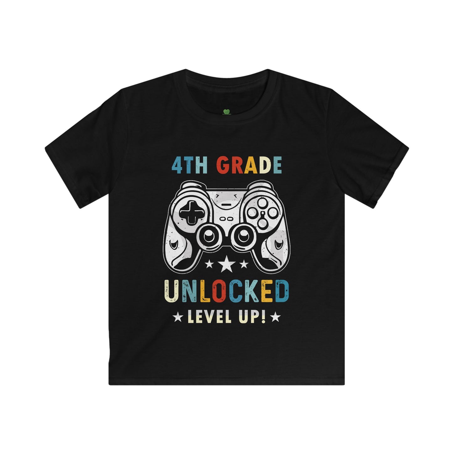 4th Grade Unlocked Level Up Kids T-Shirt – Video Game Controller Back-to-School Tee