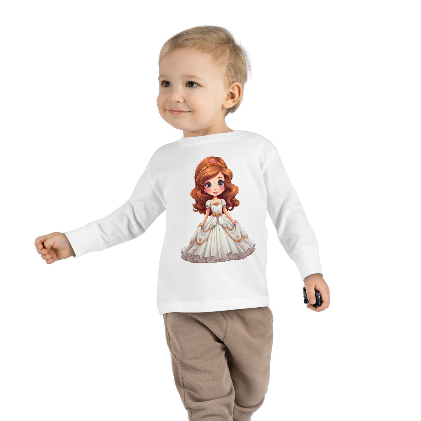 Toddler Princess Long Sleeve Tee, Adorable Girl's Shirt, Birthday Gift, Dress Up Tee, Toddler Top, Cute Graphic Tee