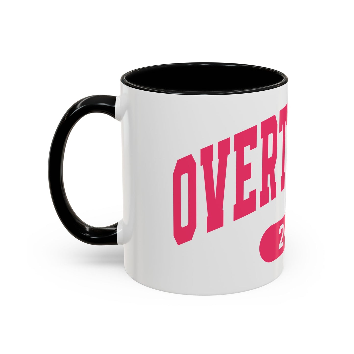Overthinker 24/7 Accent Coffee Mug — Funny Pink Mental Health Gift