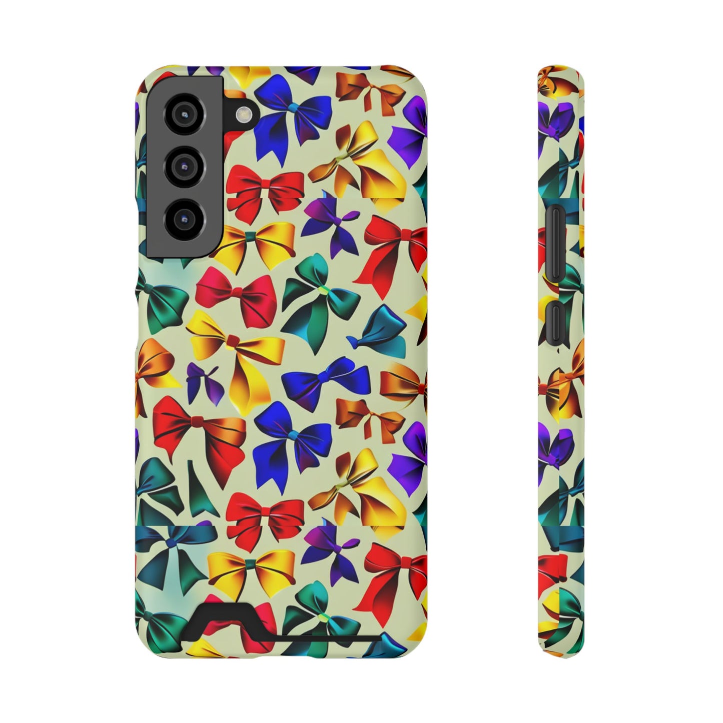 Colorful Bow Pattern Phone Card Case — Slim Wallet Phone Case