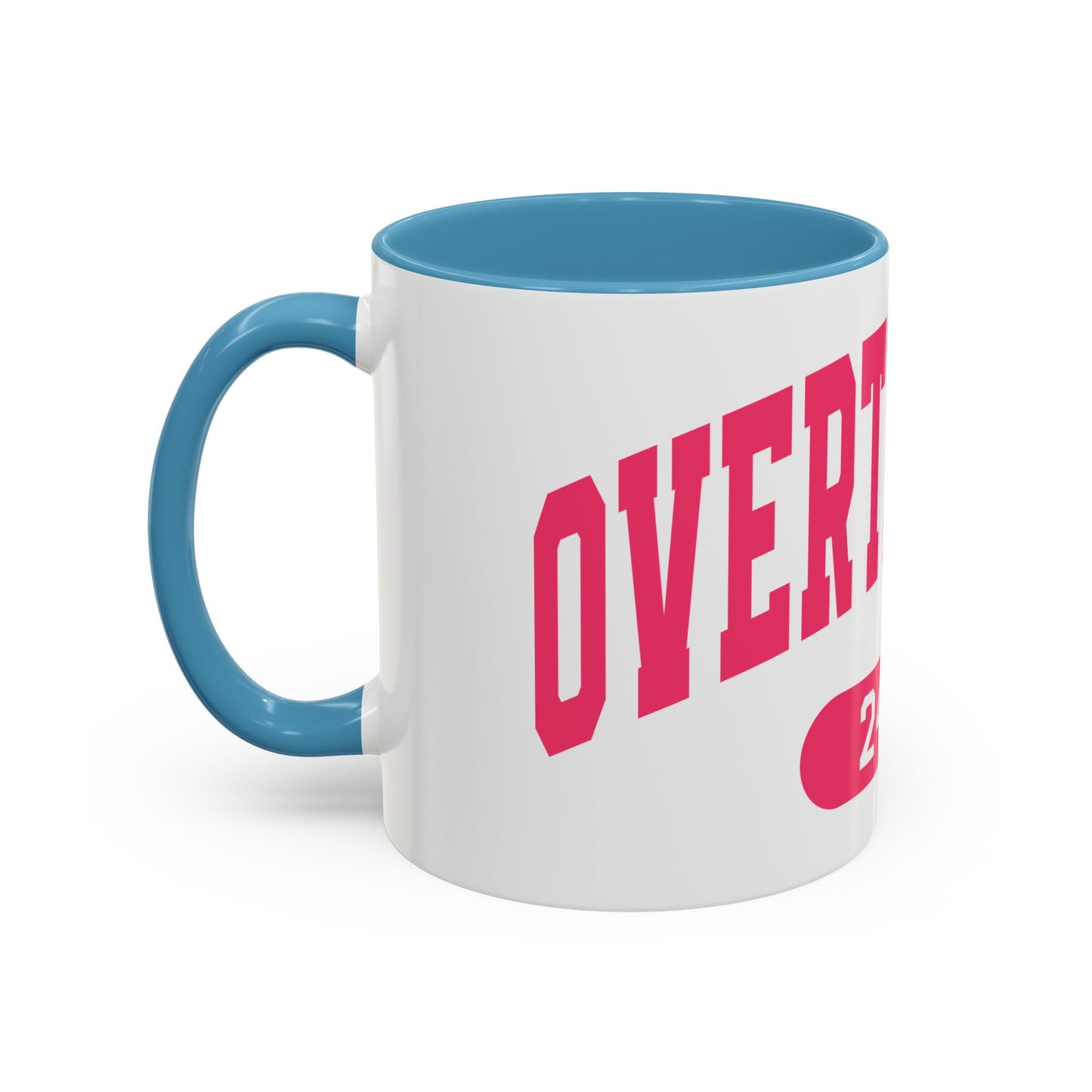 Overthinker 24/7 Accent Coffee Mug — Funny Pink Mental Health Gift