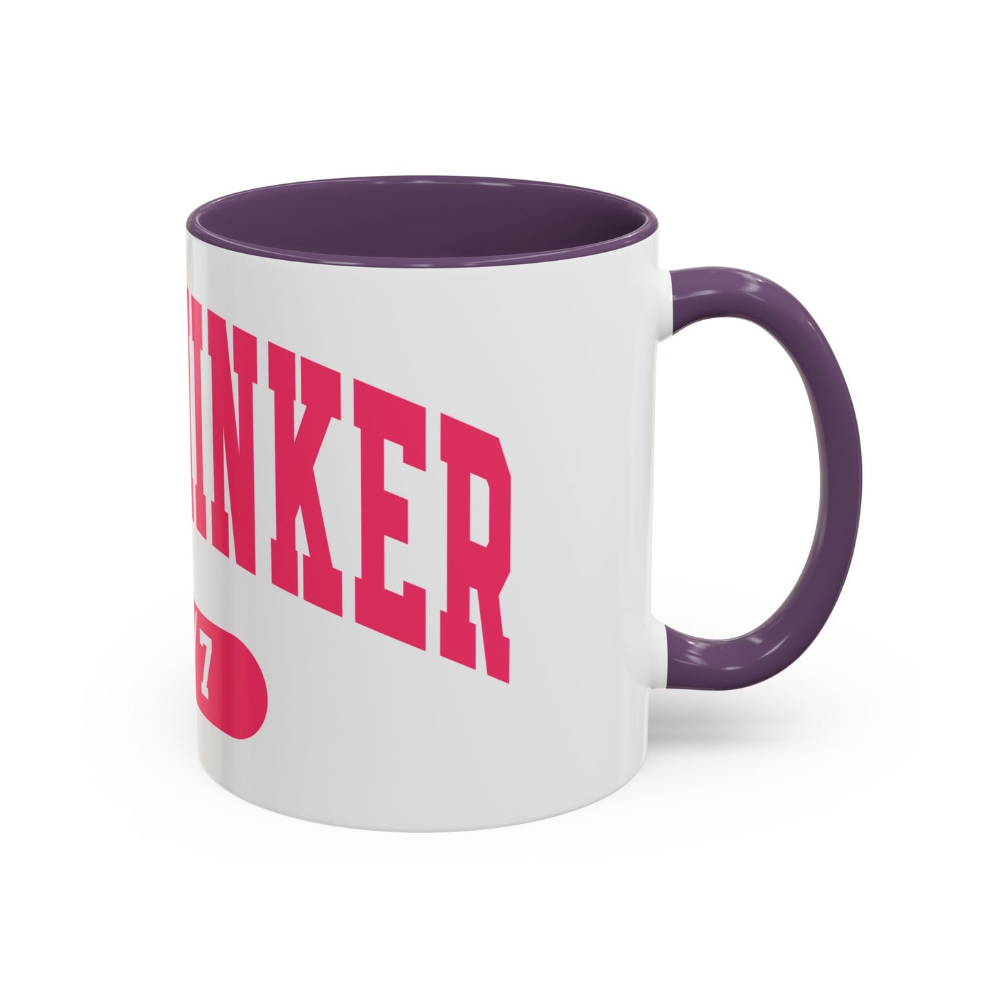 Overthinker 24/7 Accent Coffee Mug — Funny Pink Mental Health Gift