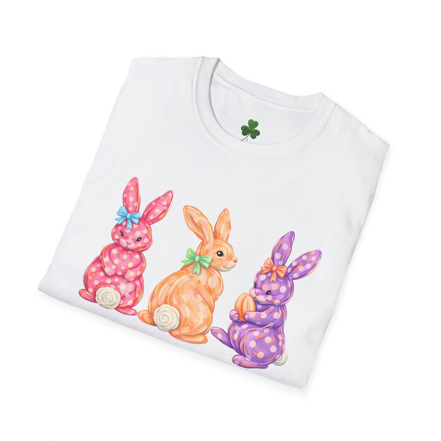 Easter Watercolor Bunny T-Shirt — Trio of Pastel Rabbits