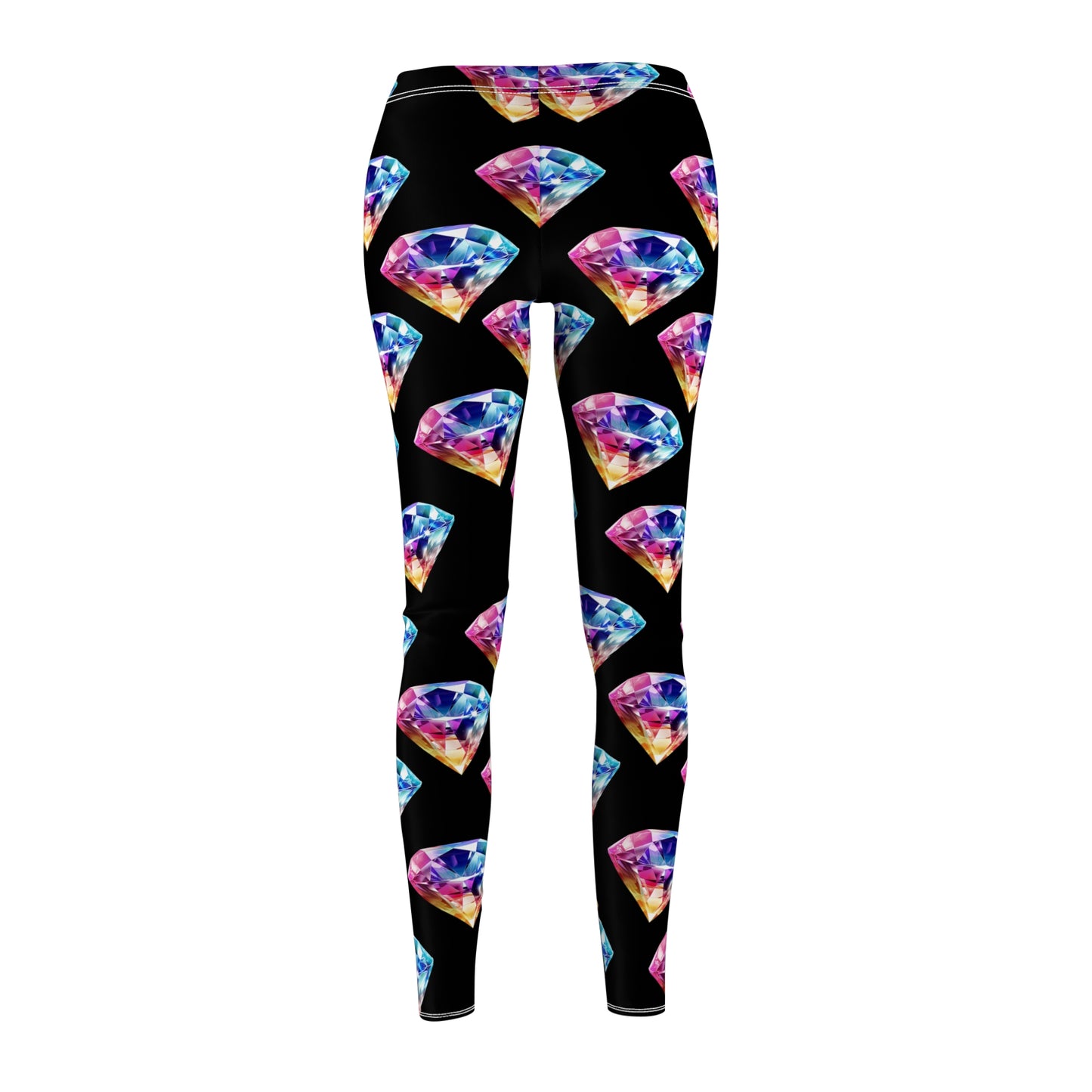 Galaxy Diamond Print Leggings — Colorful Gemstone All-Over Print