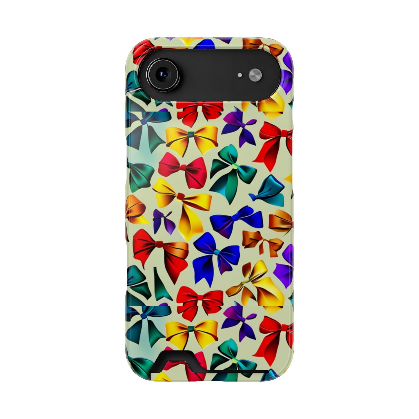 Colorful Bow Pattern Phone Card Case — Slim Wallet Phone Case